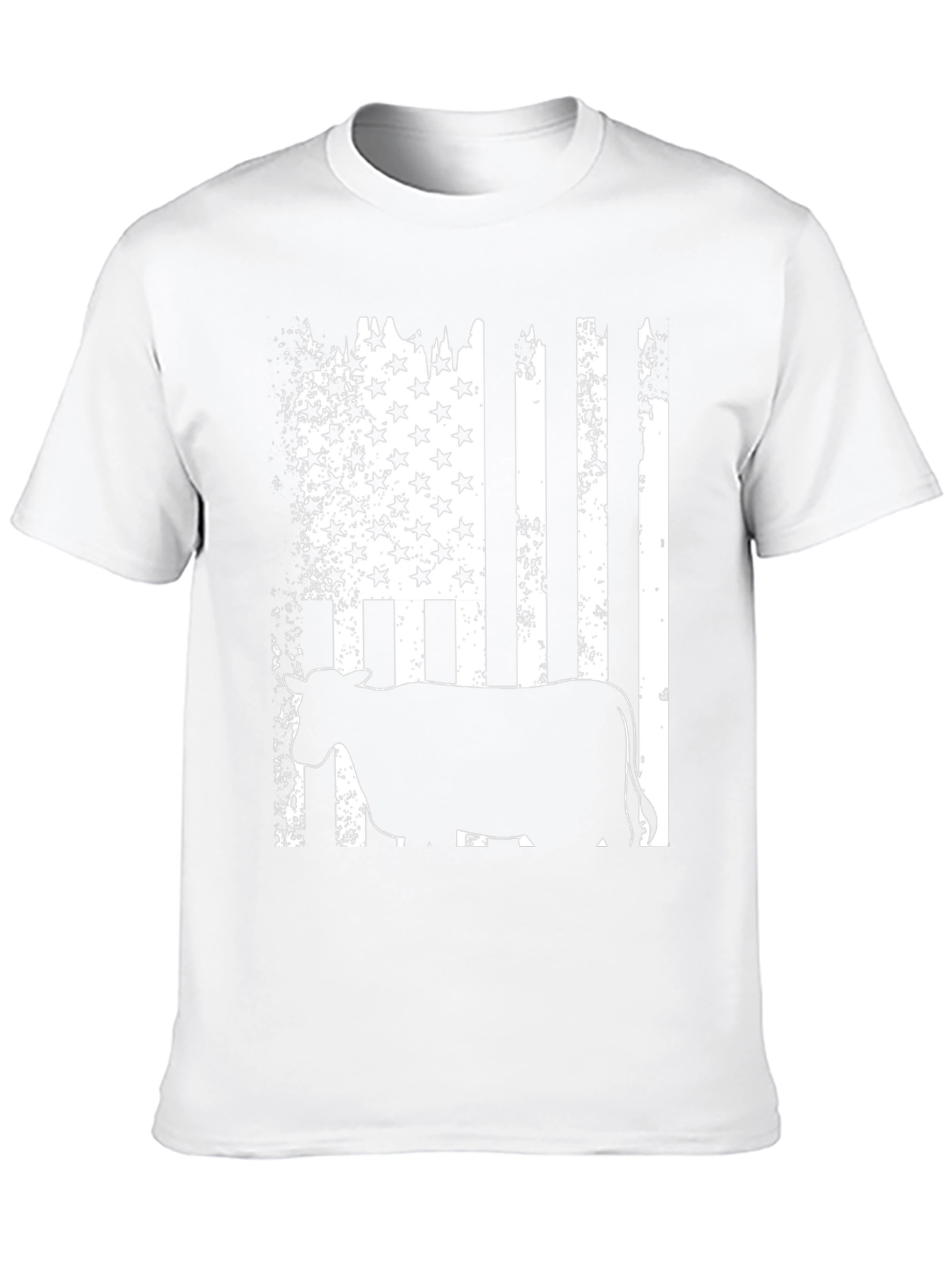 American Flag Cow Black T-Shirt