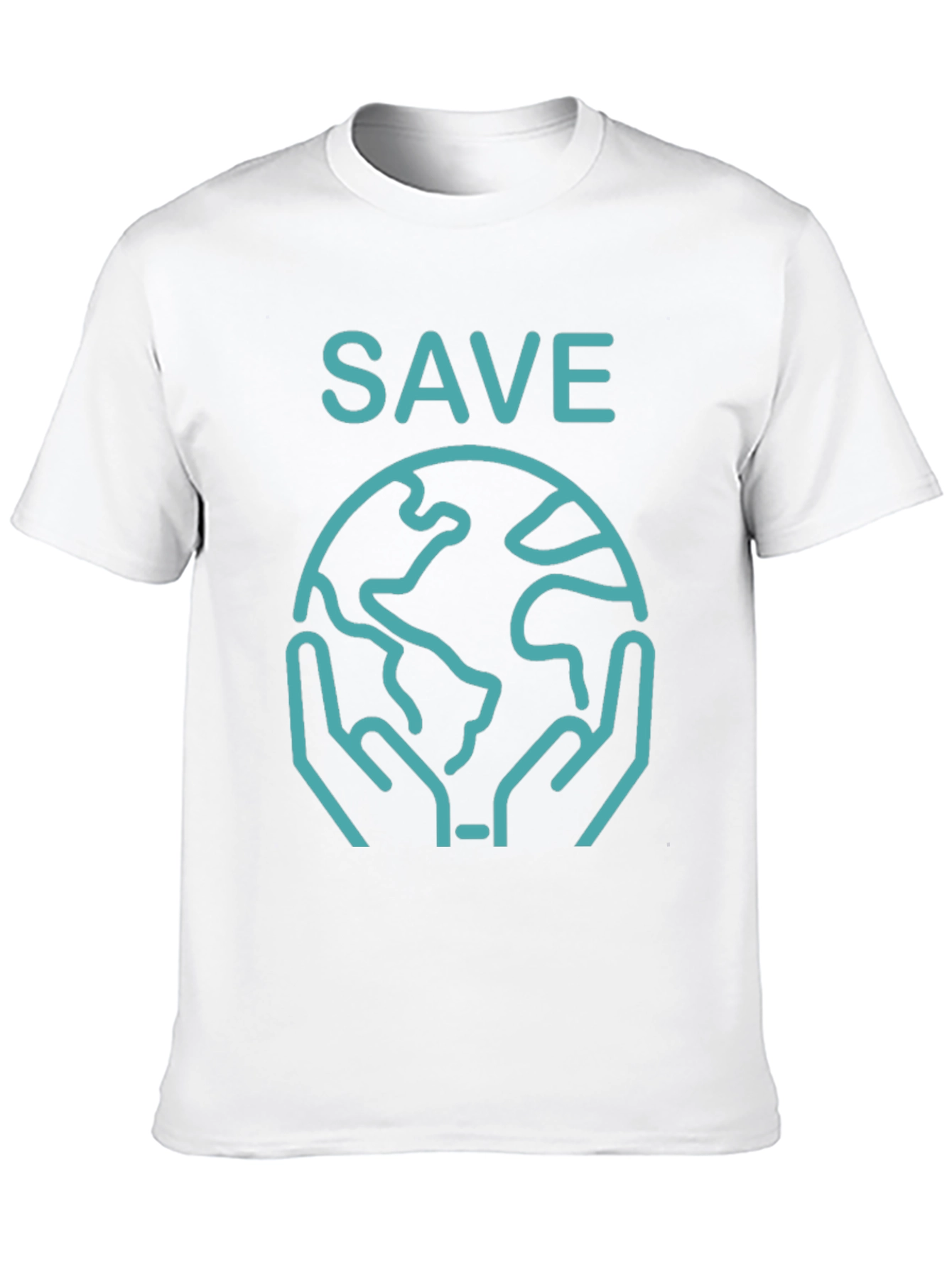 Save Earth Graphic Tee - Black Crew Neck T-Shirt