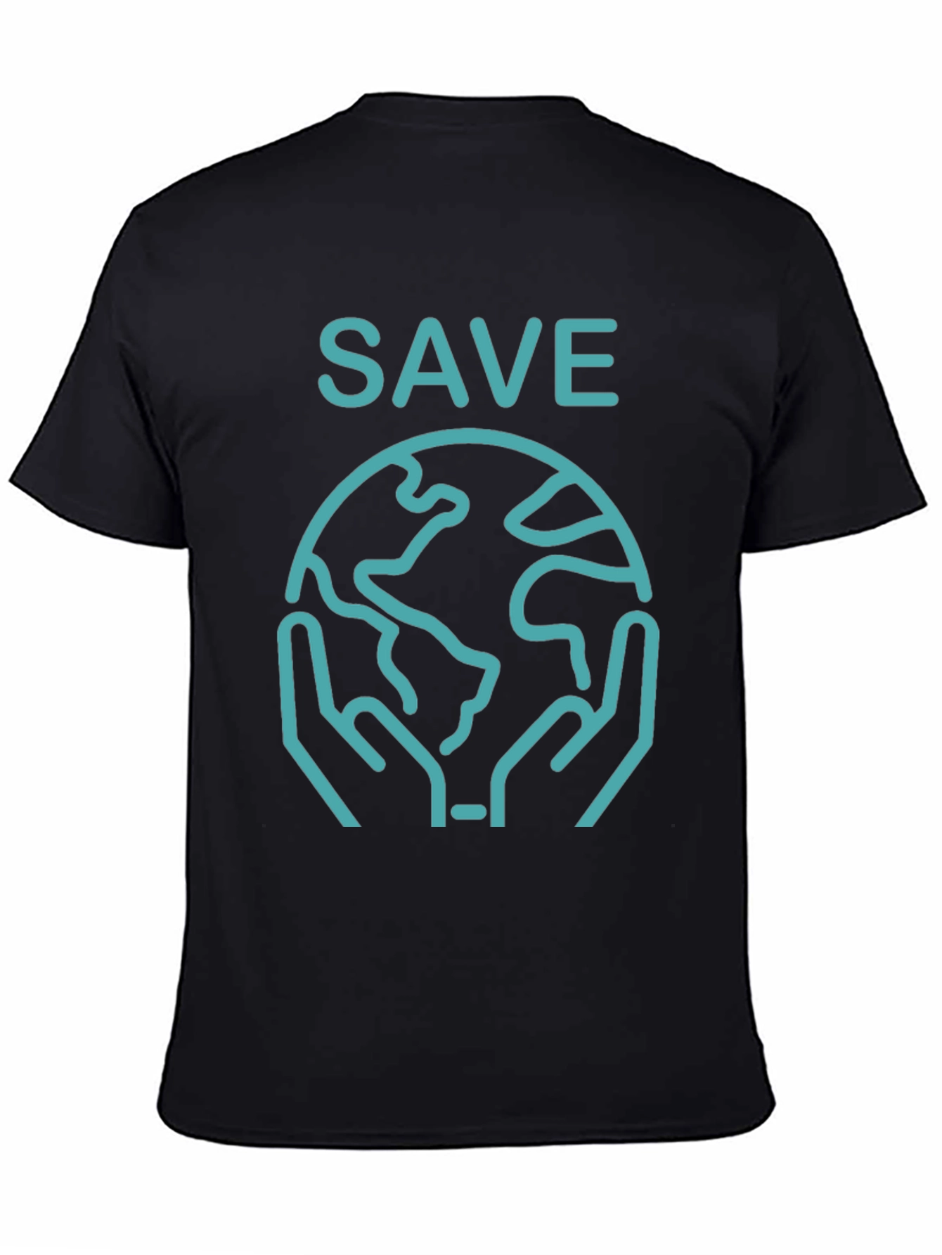 Save Earth Graphic Tee - Black Crew Neck T-Shirt