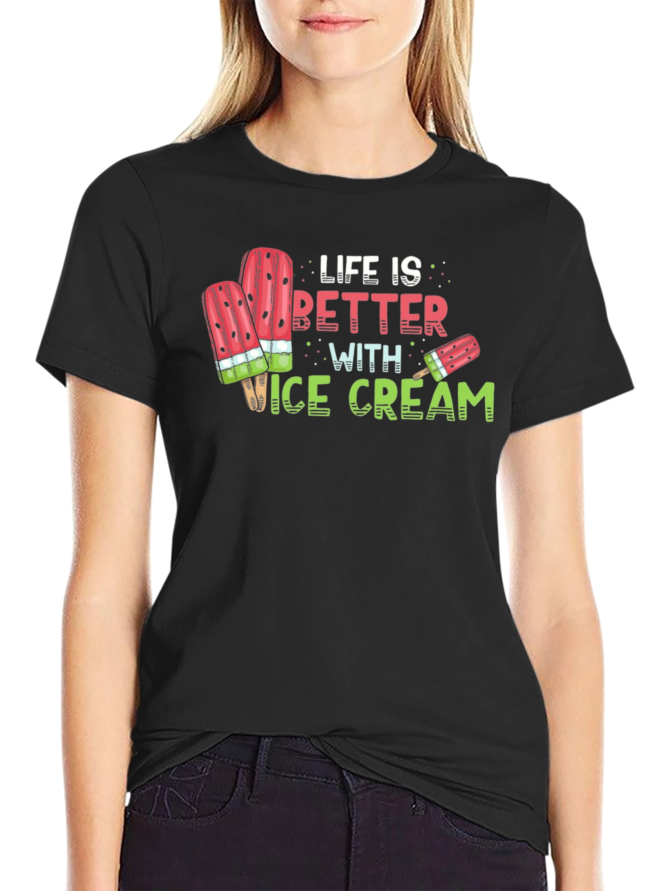 Life is Better with Ice Cream Graphic T-Shirt