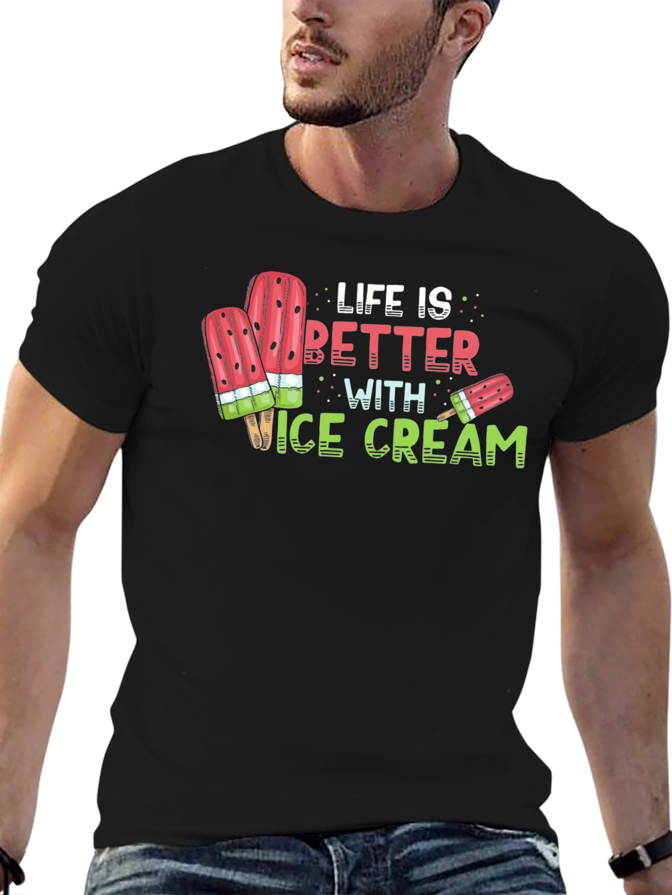 Life is Better with Ice Cream Graphic T-Shirt