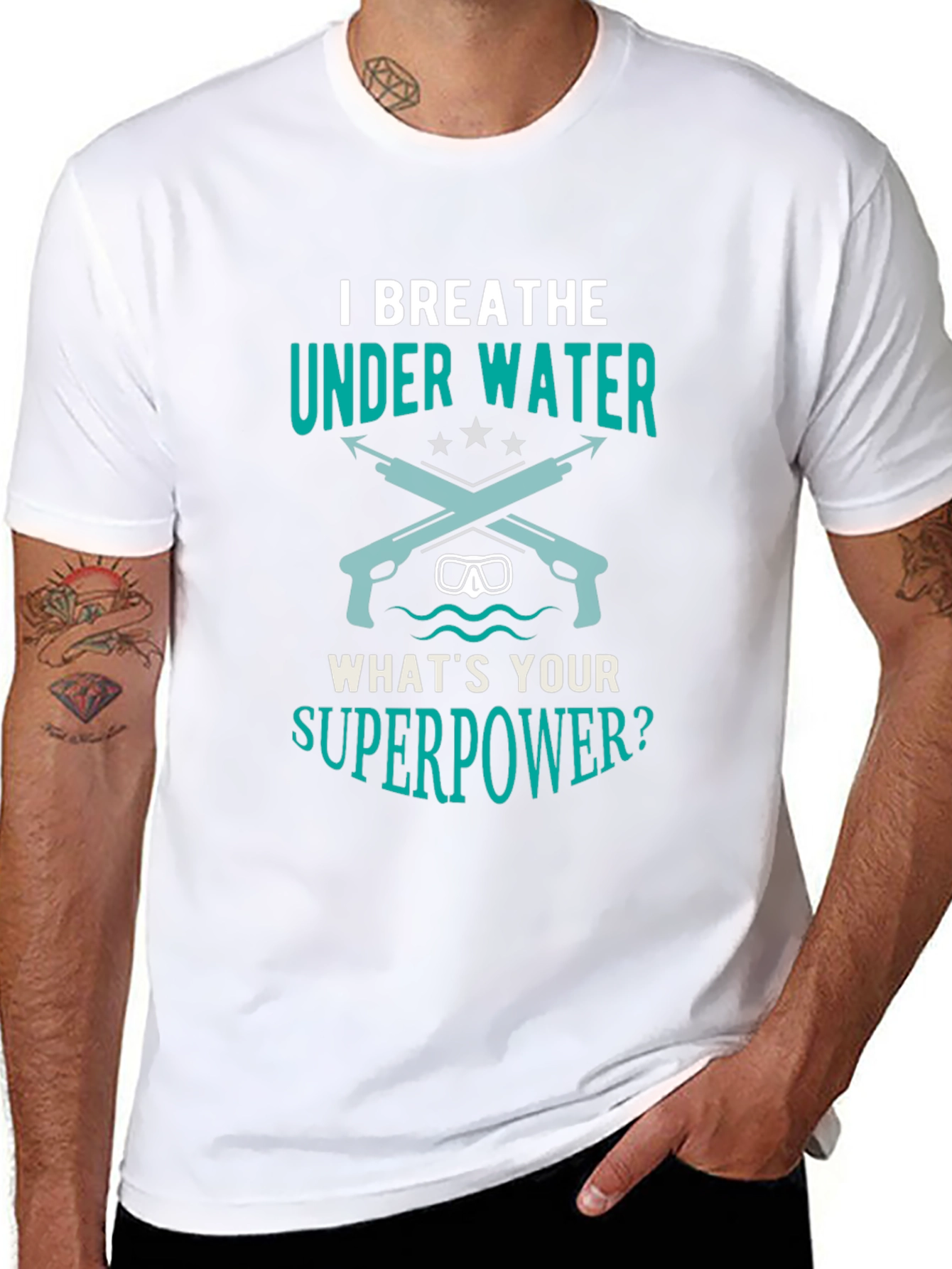 I Breathe Underwater Mens Black Graphic Tee