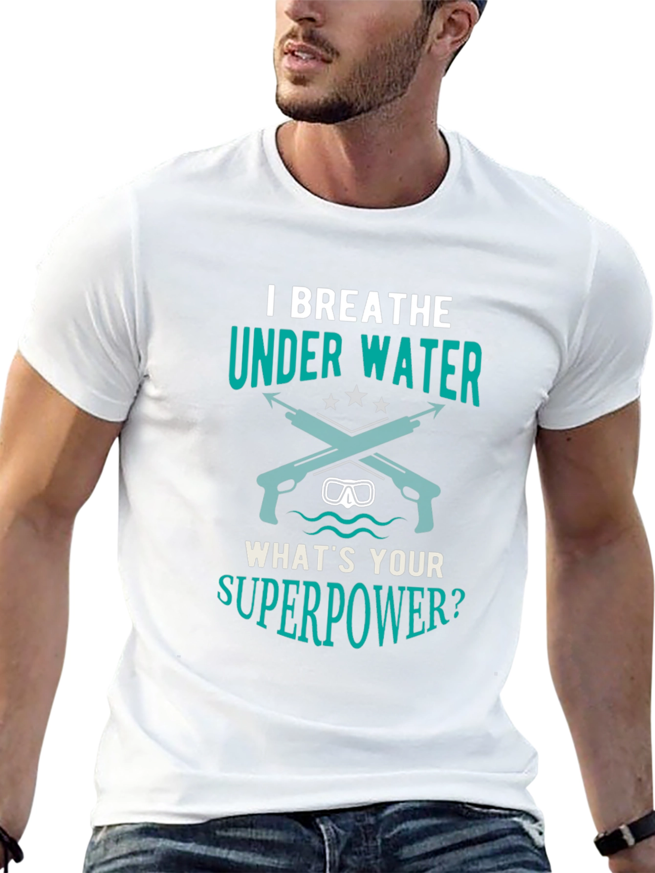 I Breathe Underwater Mens Black Graphic Tee