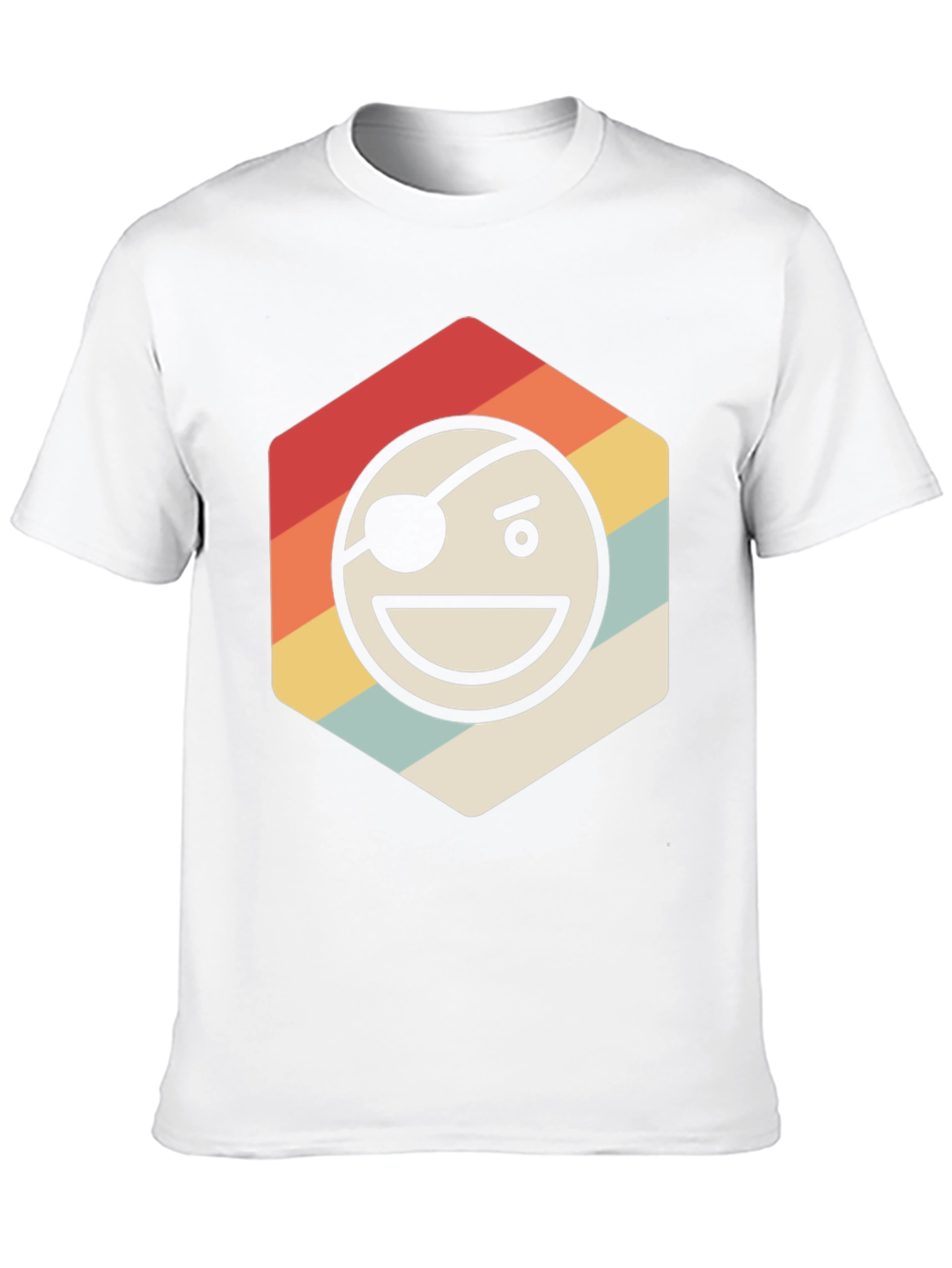 Pirate Emoji Retro Graphic T-Shirt - Black