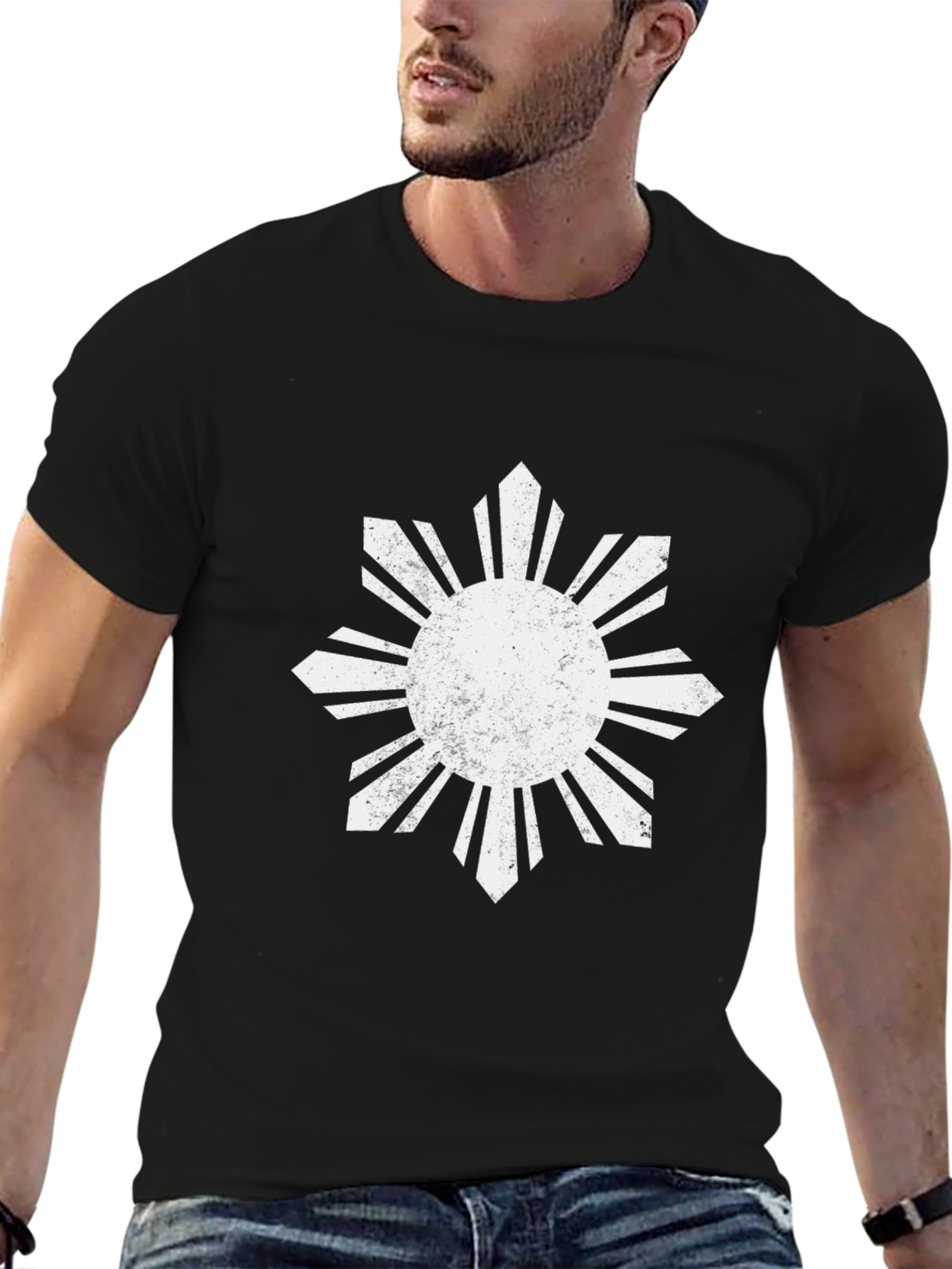 Philippine Sun T-Shirt - Black Cotton Tee