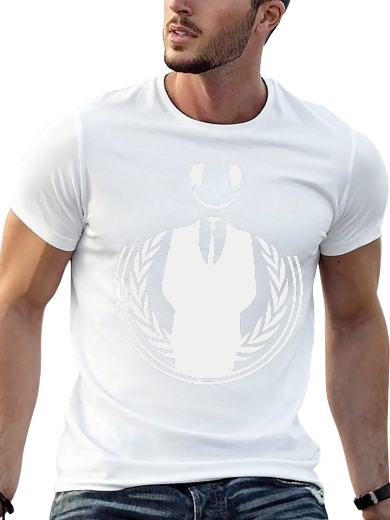 DJ Smiley Face Graphic Tee - Black Cotton T-Shirt