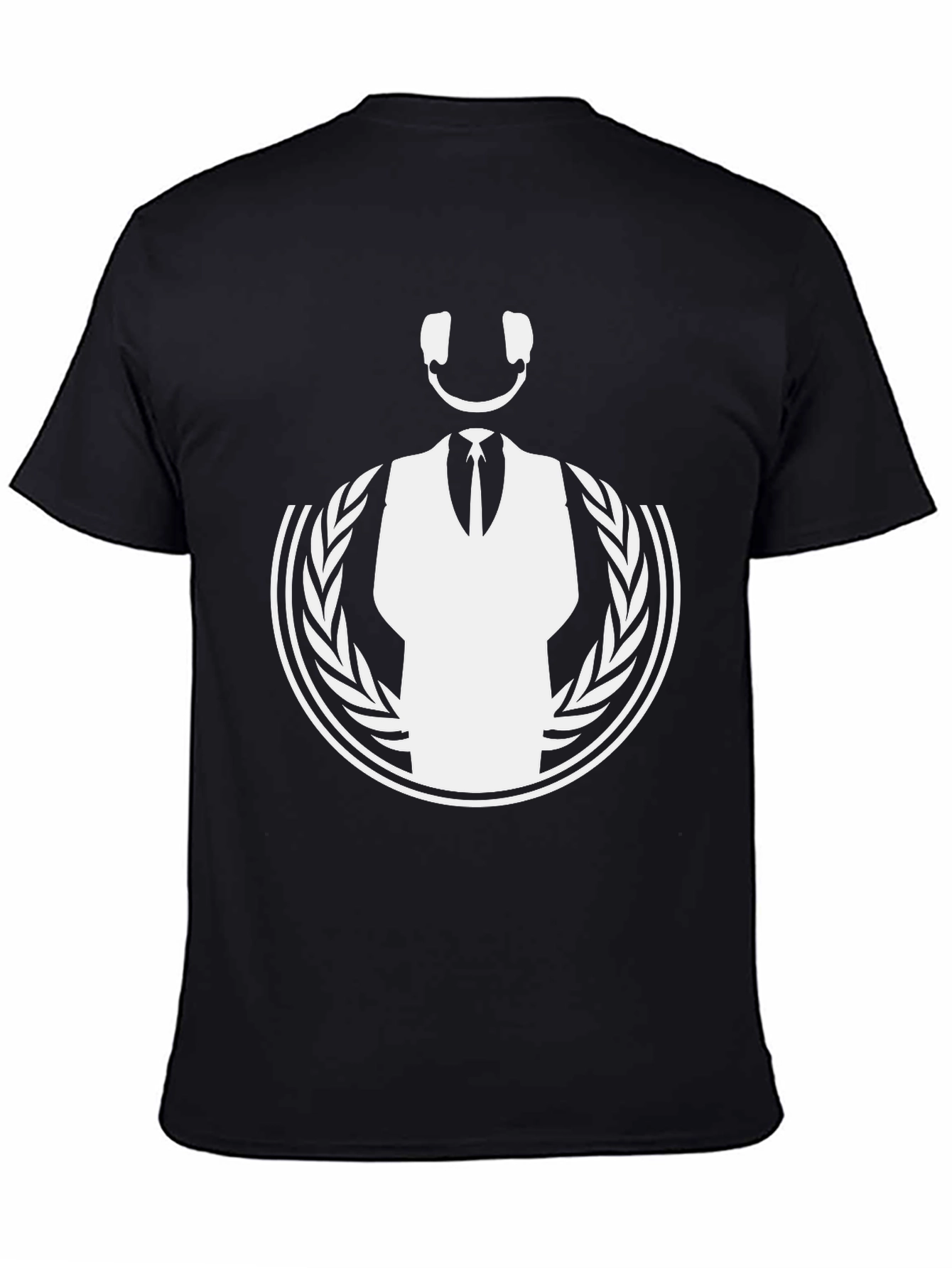 DJ Smiley Face Graphic Tee - Black Cotton T-Shirt
