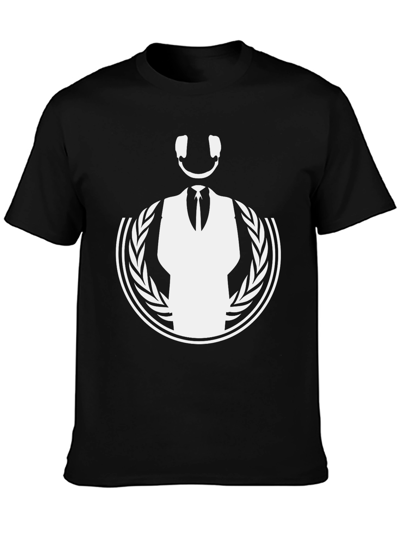 DJ Smiley Face Graphic Tee - Black Cotton T-Shirt