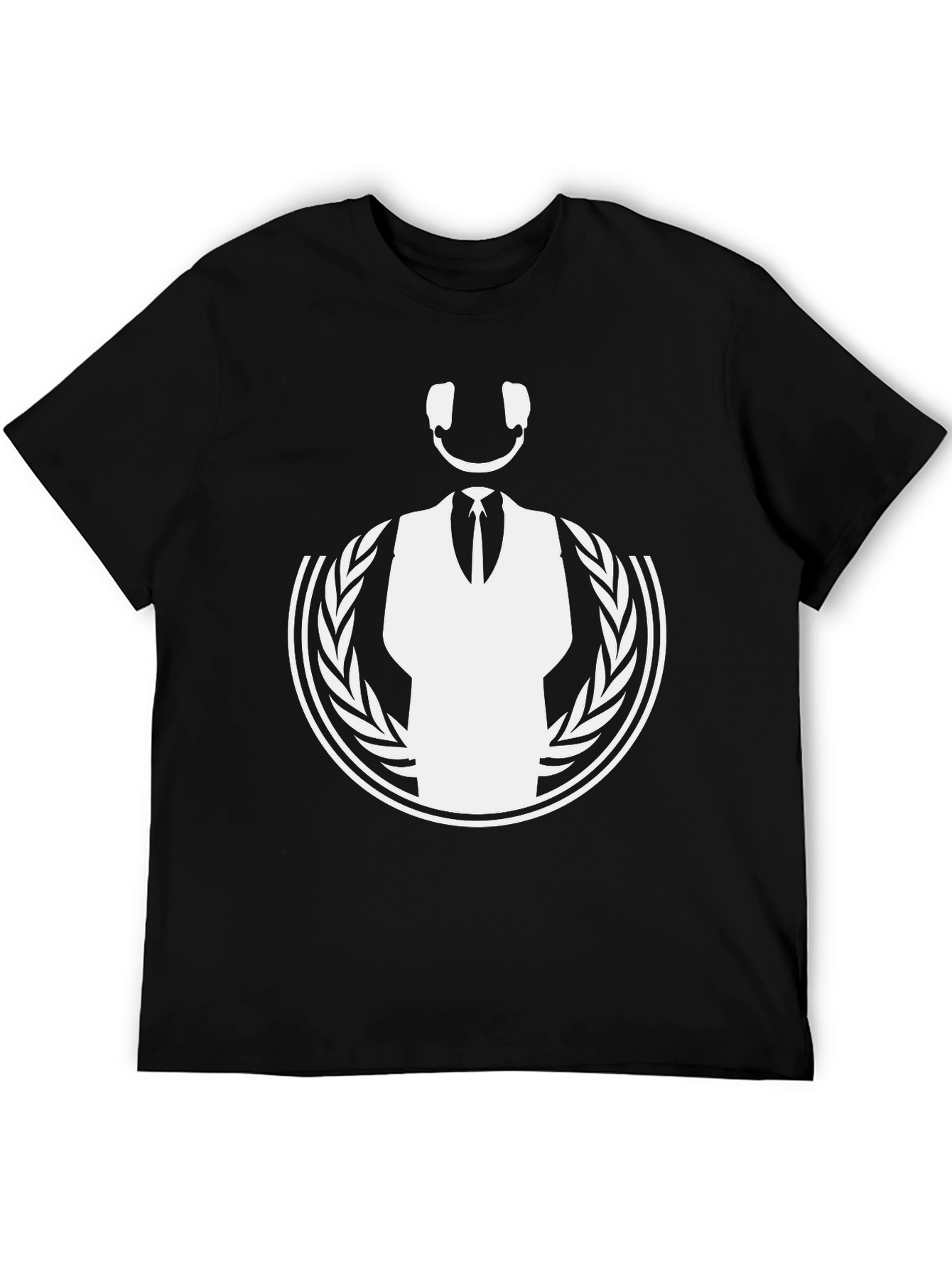 DJ Smiley Face Graphic Tee - Black Cotton T-Shirt