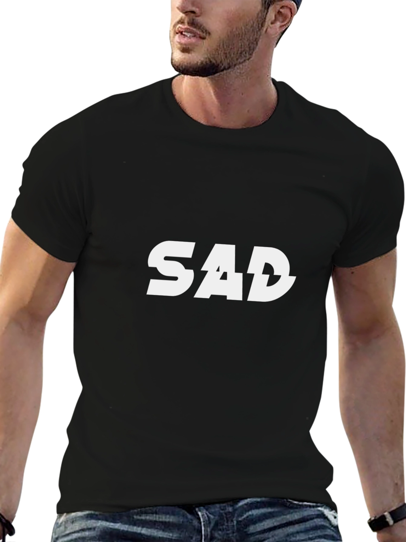 SAD Graphic Print T-Shirt - Trendy Streetwear