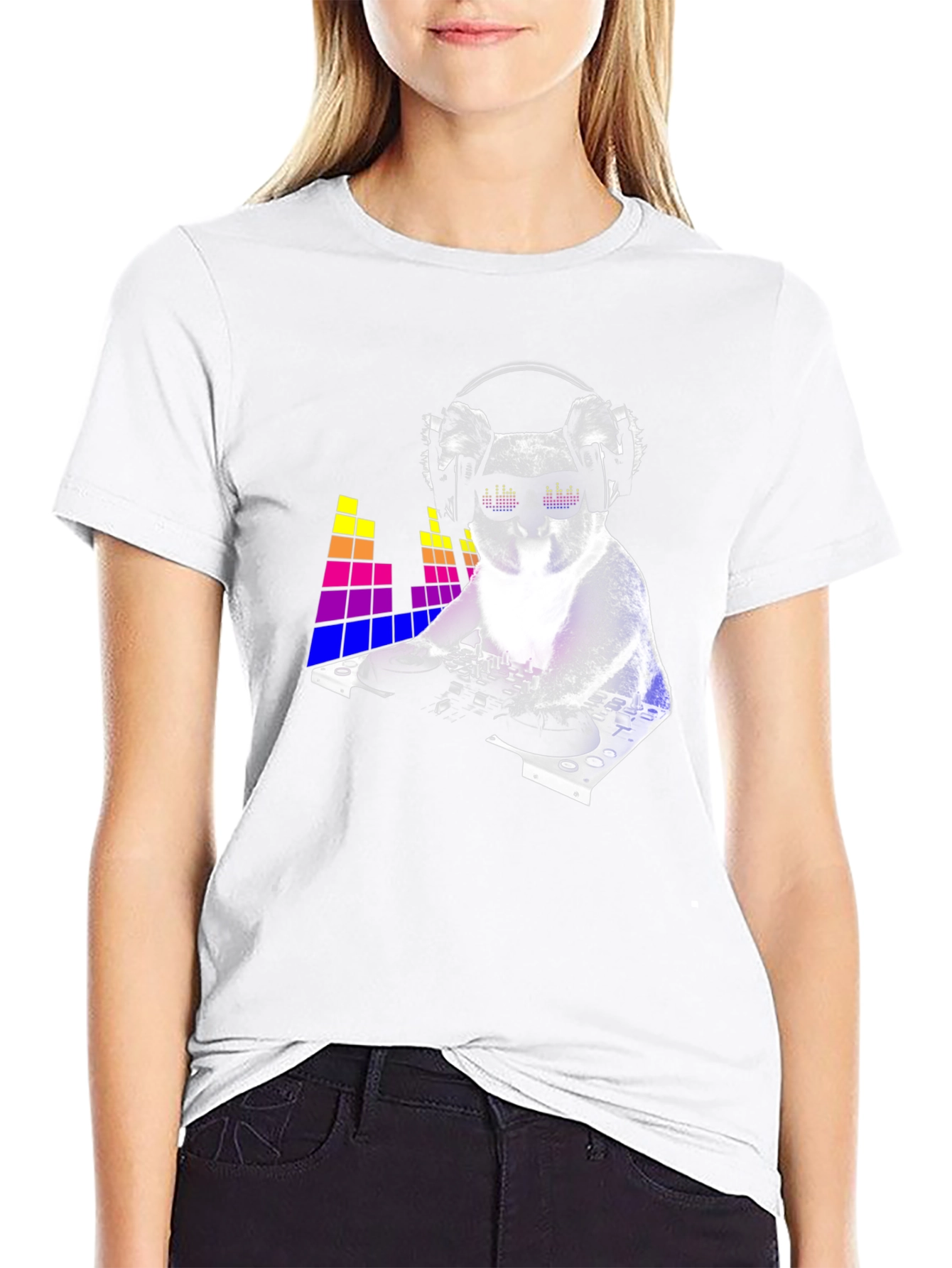DJ Koala Graphic Tee - Black Cotton Blend