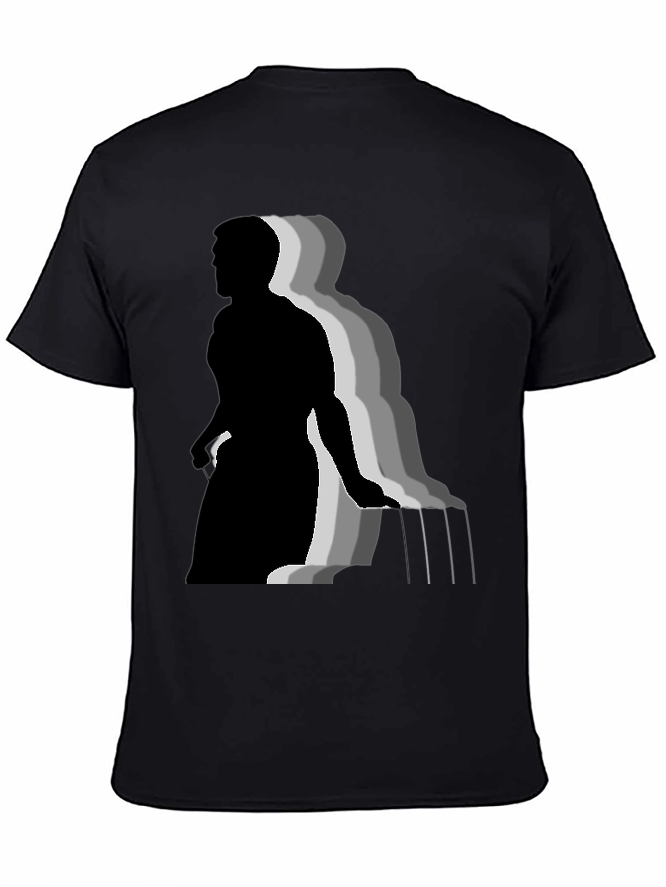 Stylish Black T-Shirt with Piano Player Graphic
