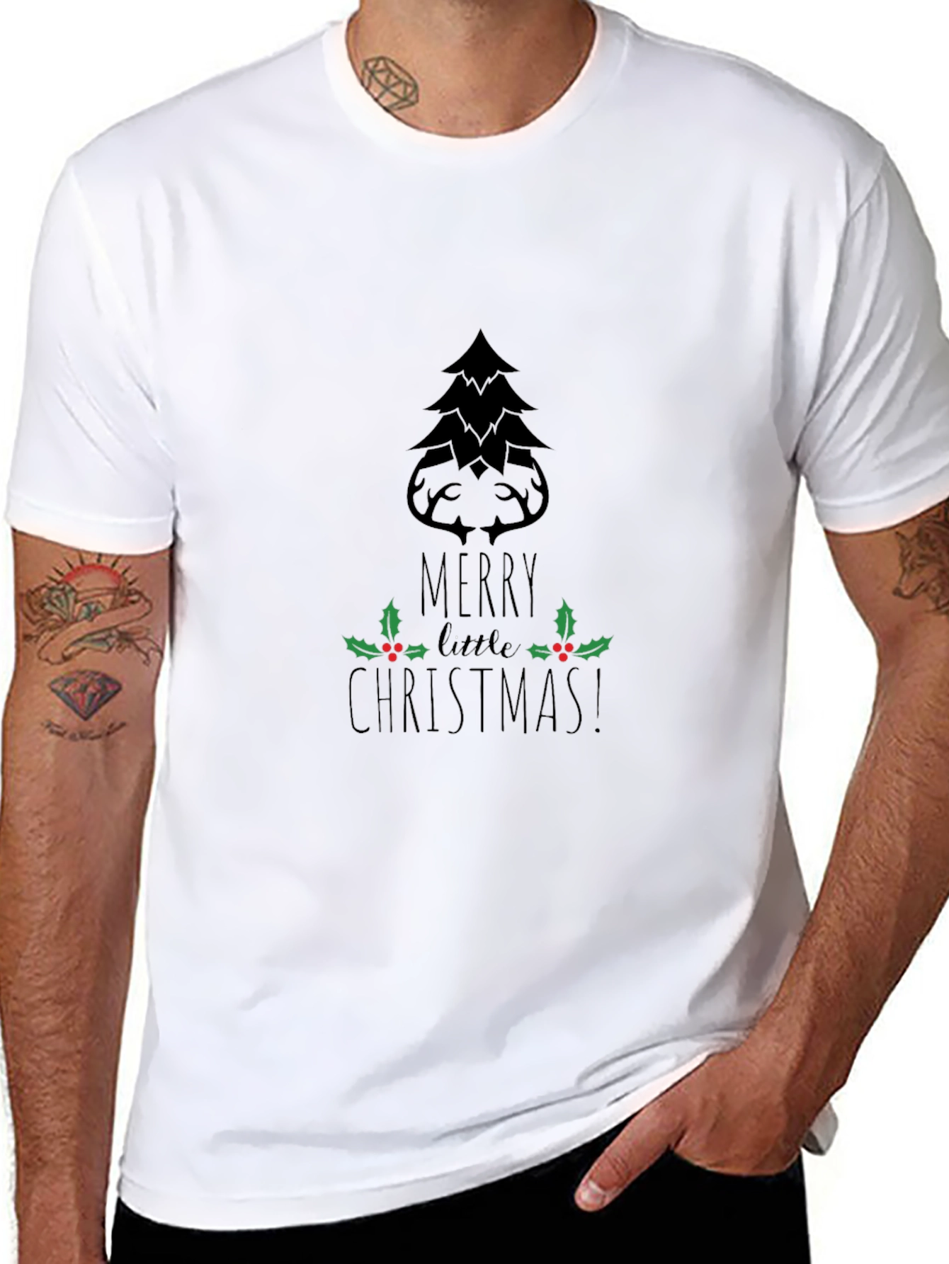 Festive Merry Little Christmas Graphic Tee