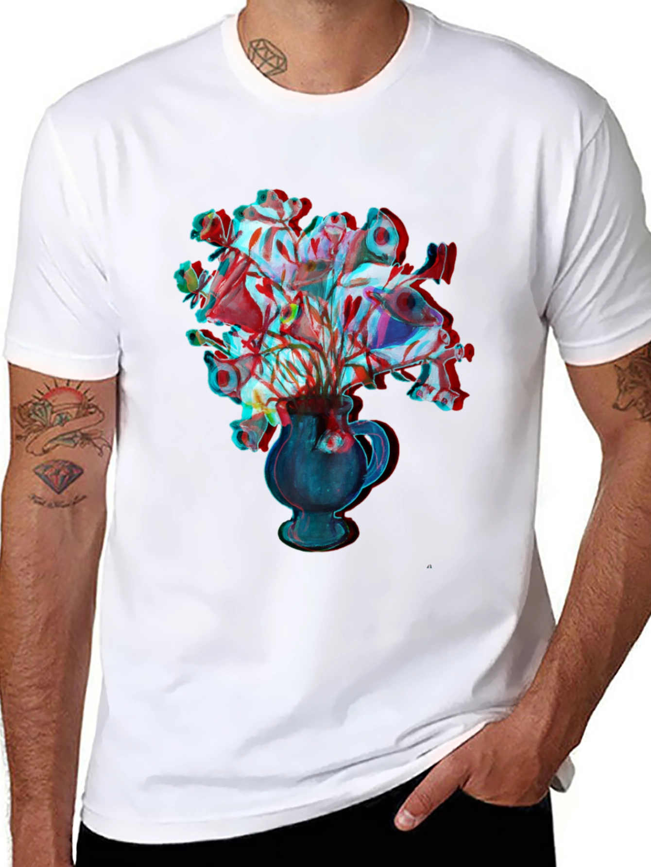 Vase Bouquet Black Graphic Tee