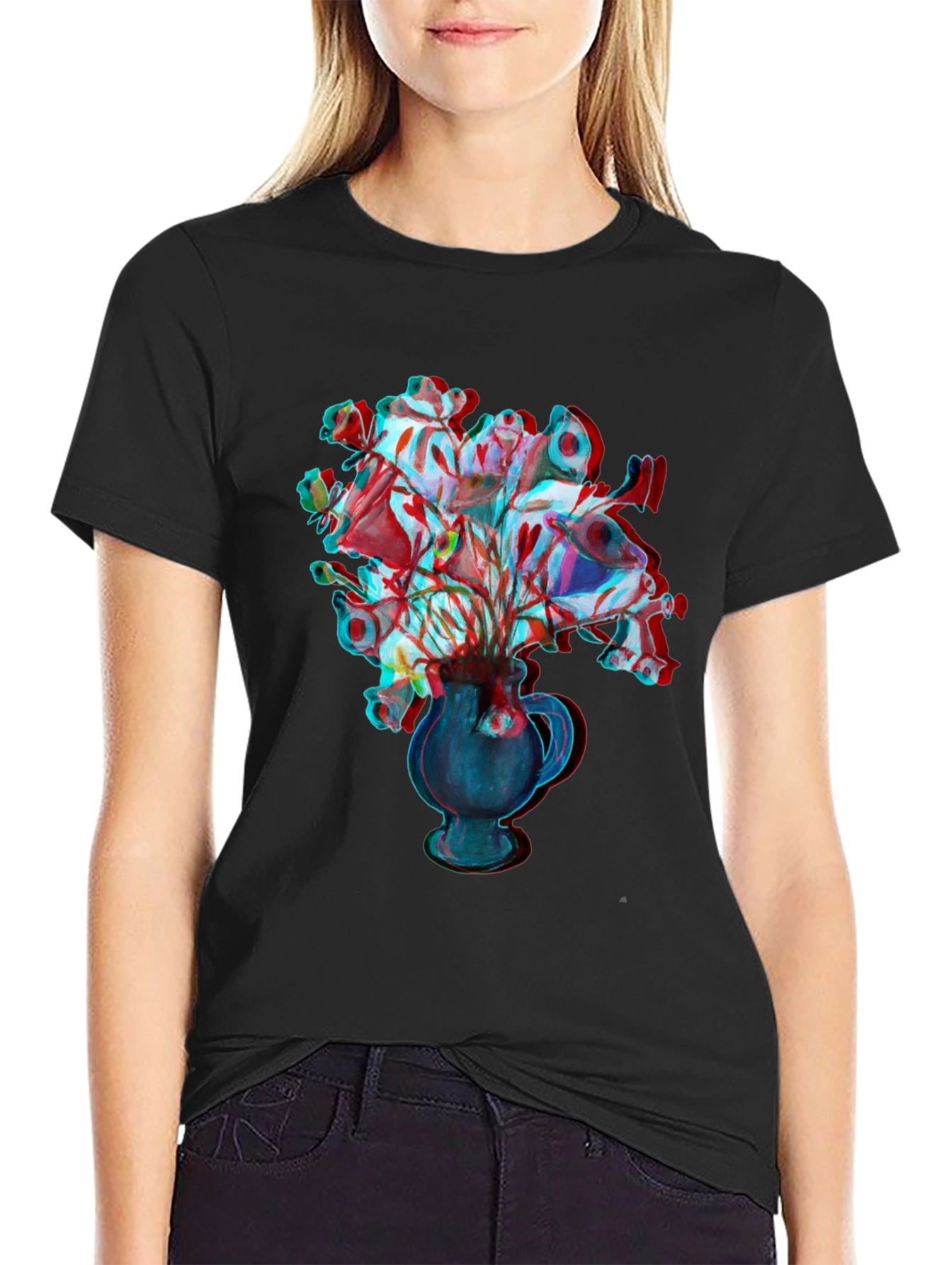 Vase Bouquet Black Graphic Tee