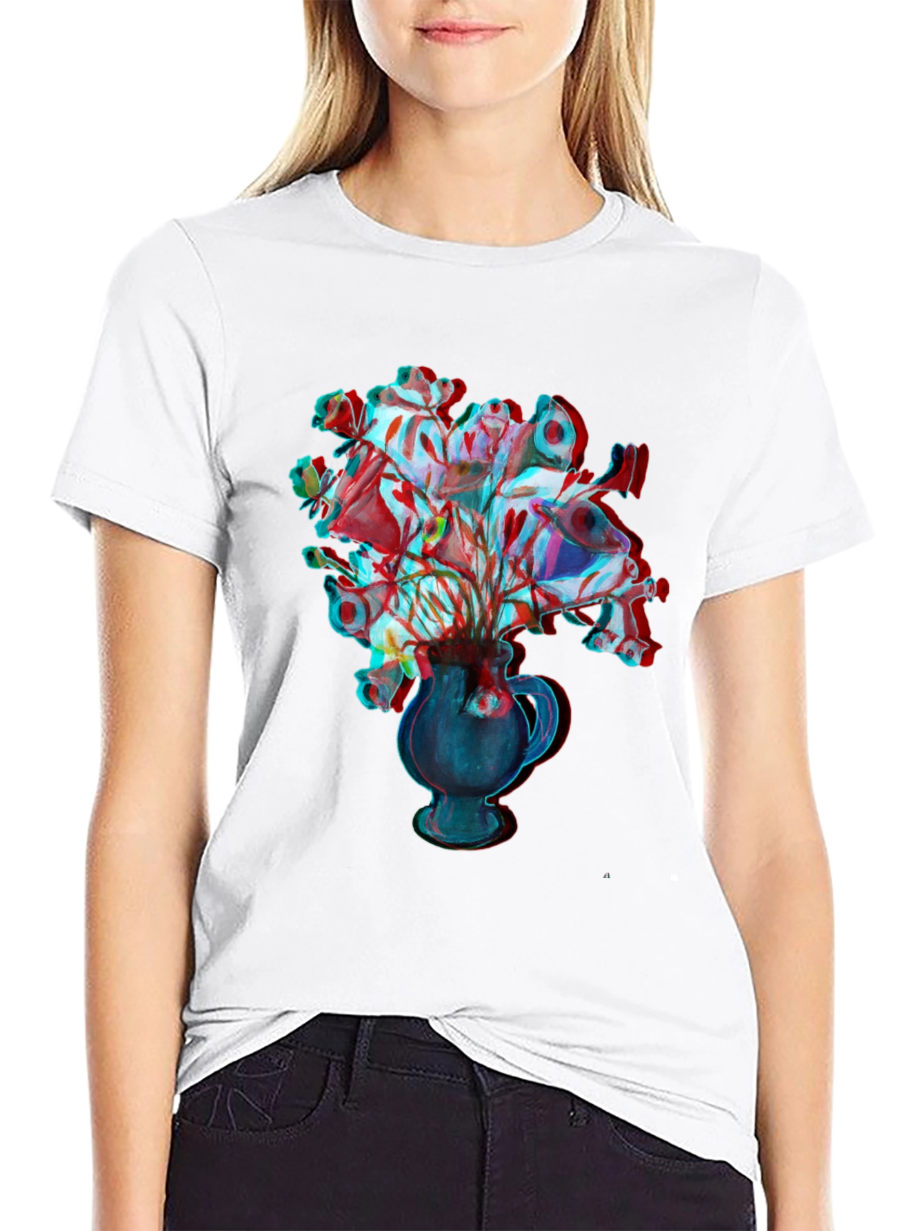 Vase Bouquet Black Graphic Tee