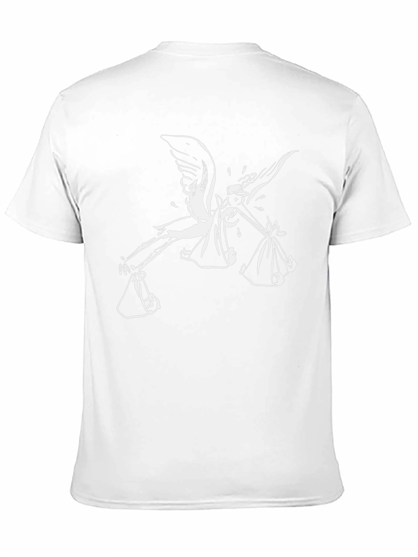 Stork Graphic Print Black T-Shirt