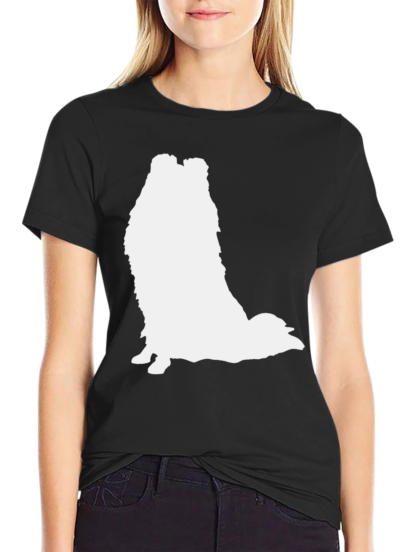 Sheltie Silhouette T-Shirt - Casual Black Tee