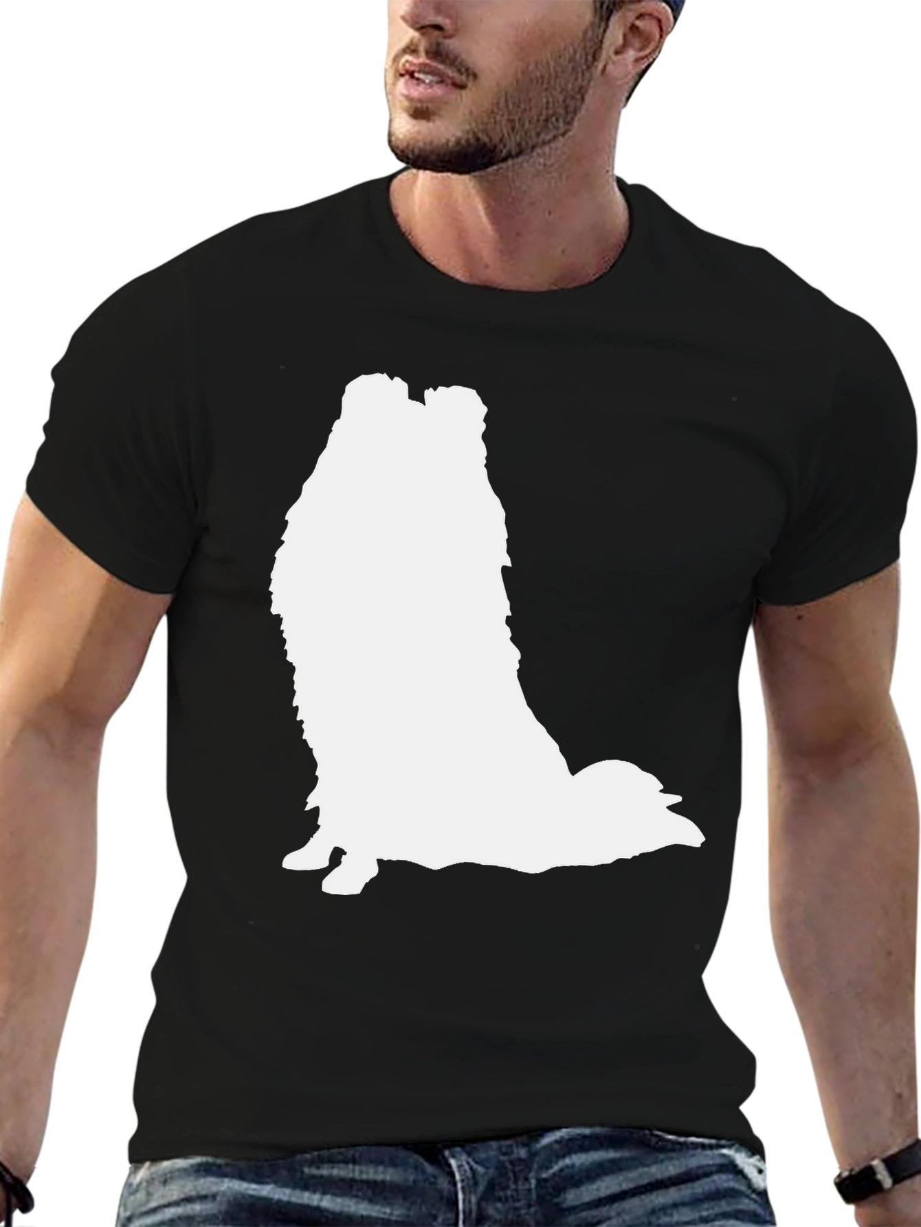 Sheltie Silhouette T-Shirt - Casual Black Tee