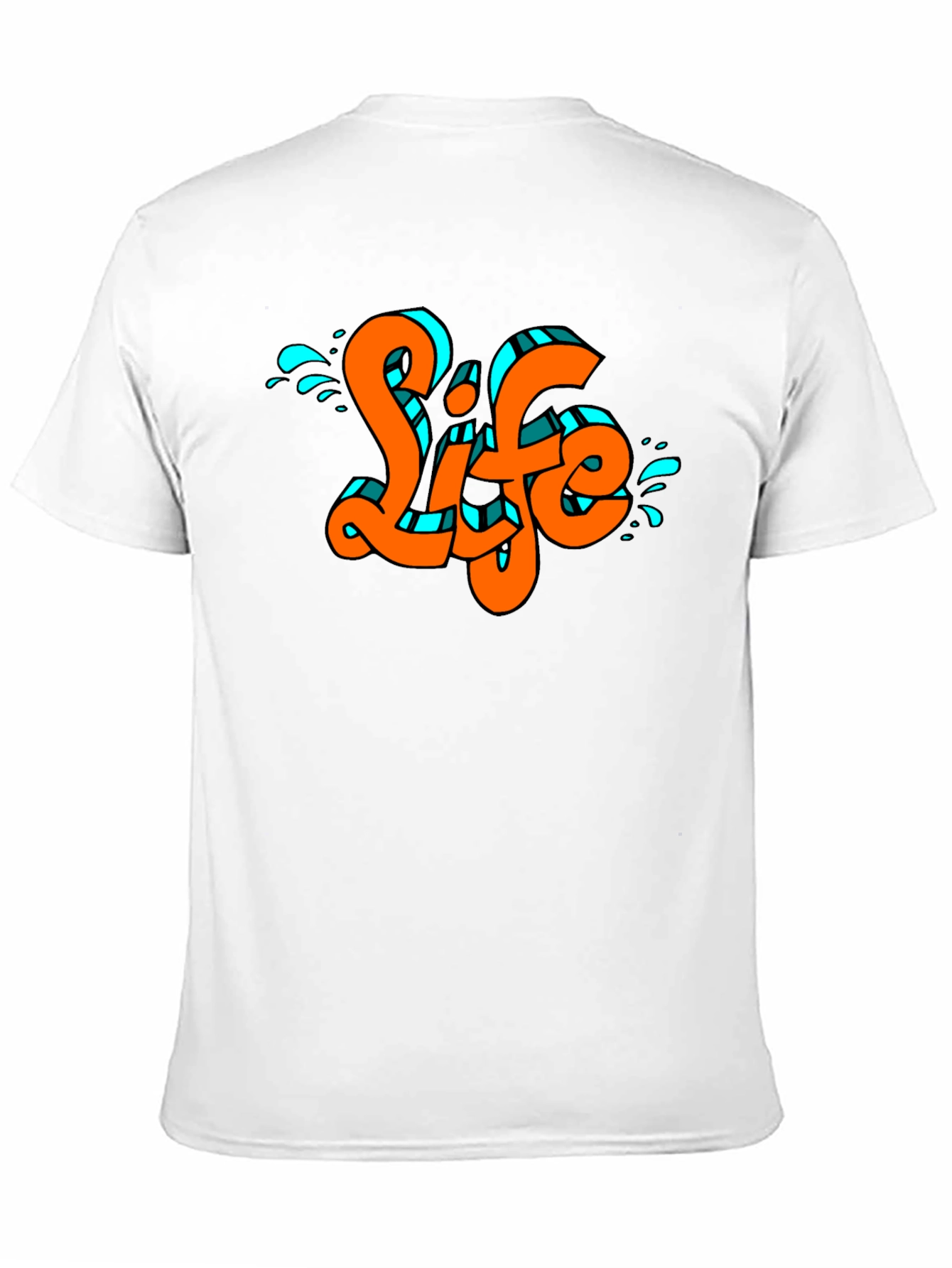 Life Graffiti Style Graphic Print Black T-Shirt