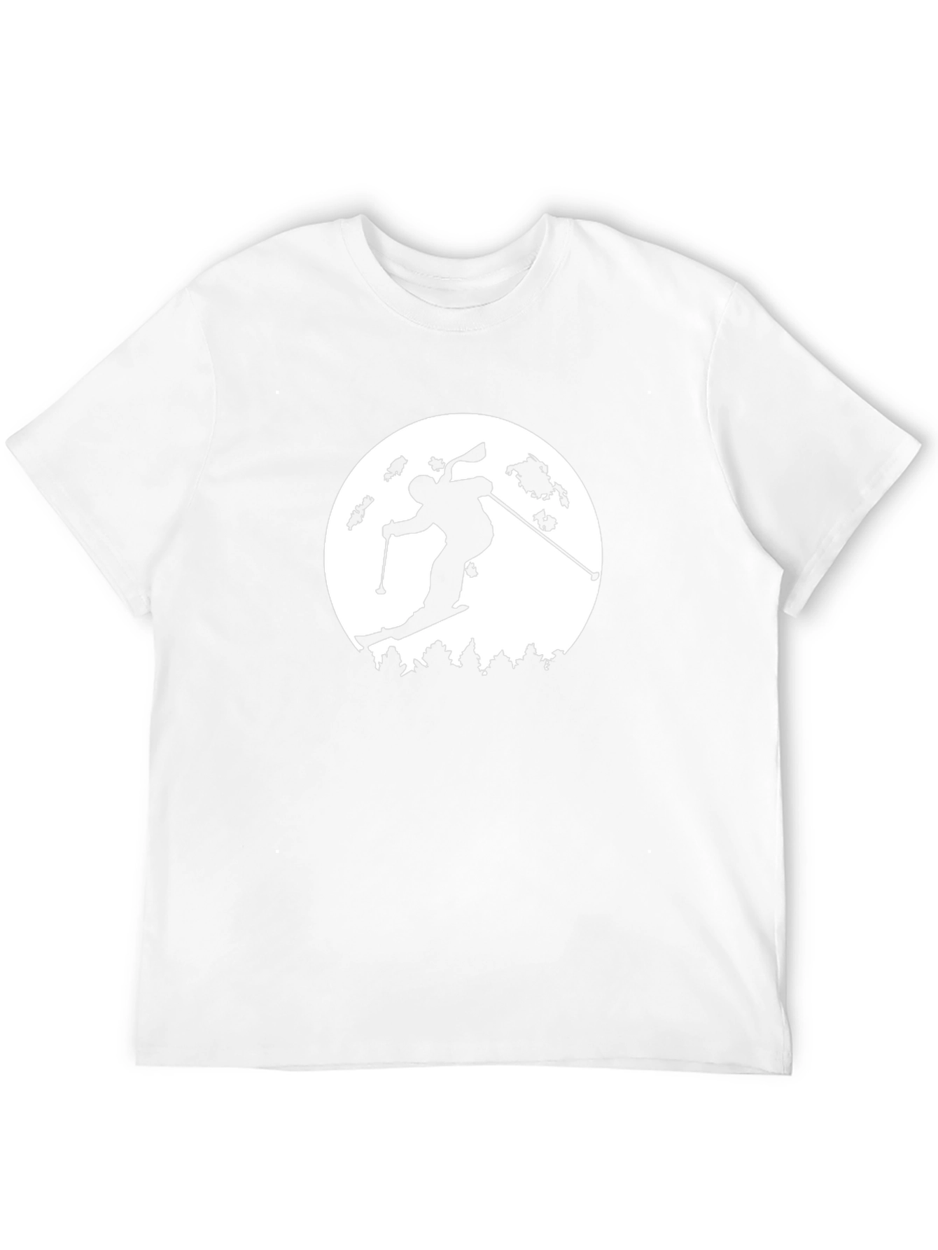 Skiing Silhouette Graphic T-Shirt - Black