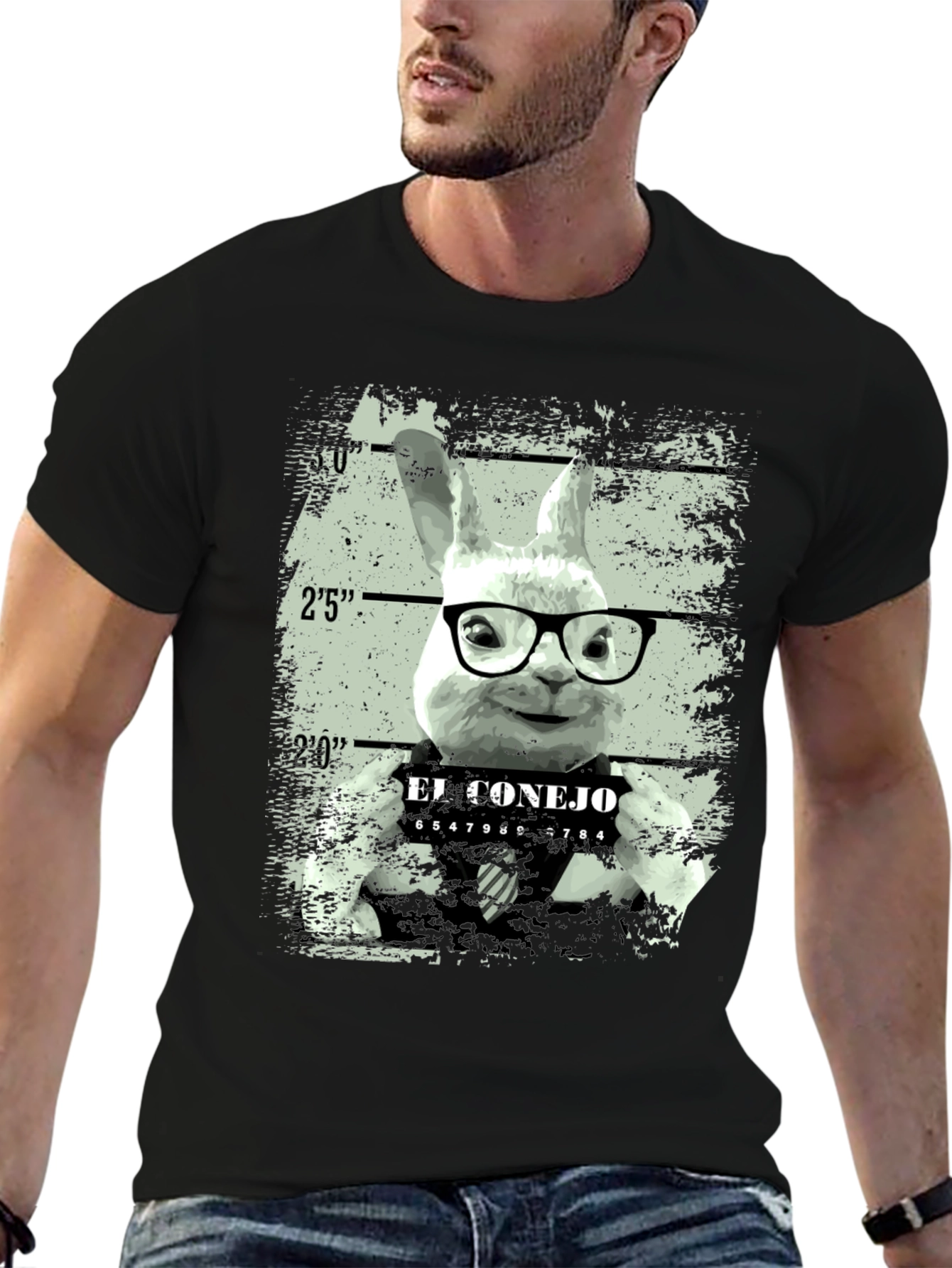 El Conejo Mugshot T-Shirt - Funny Bunny Tee
