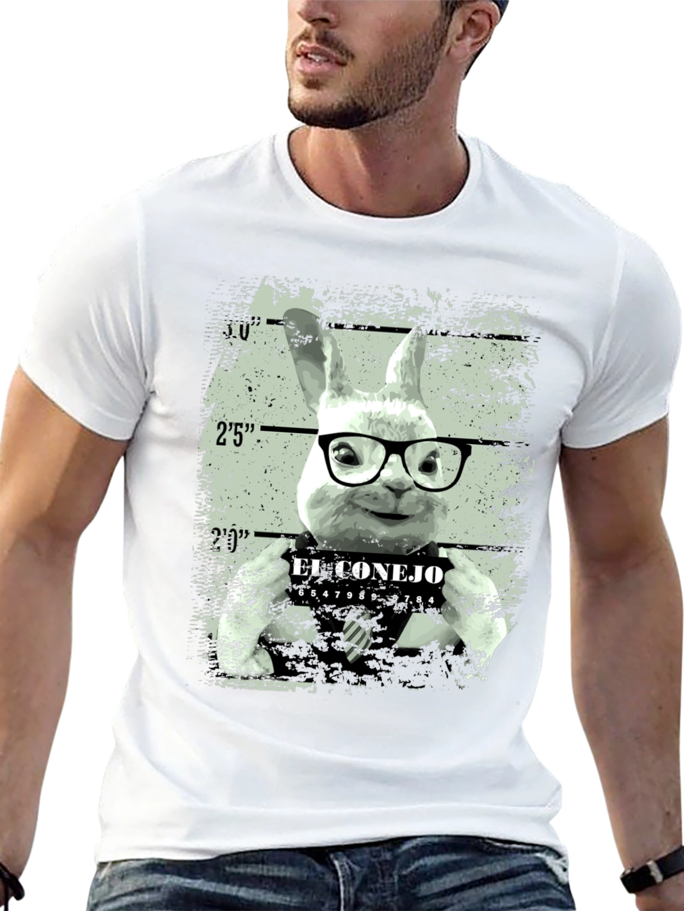 El Conejo Mugshot T-Shirt - Funny Bunny Tee