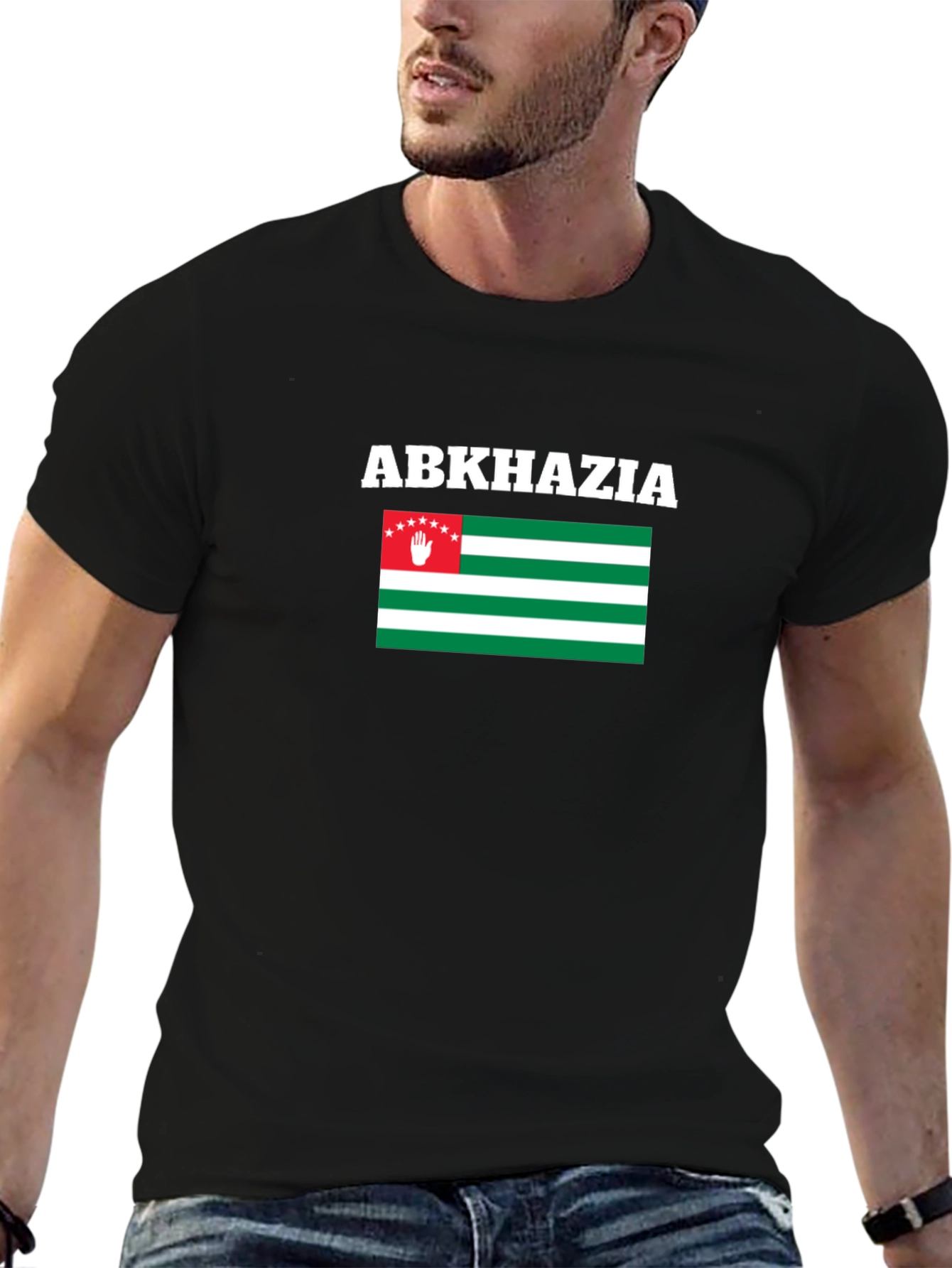 Abkhazia Flag T-Shirt - Black Cotton Tee