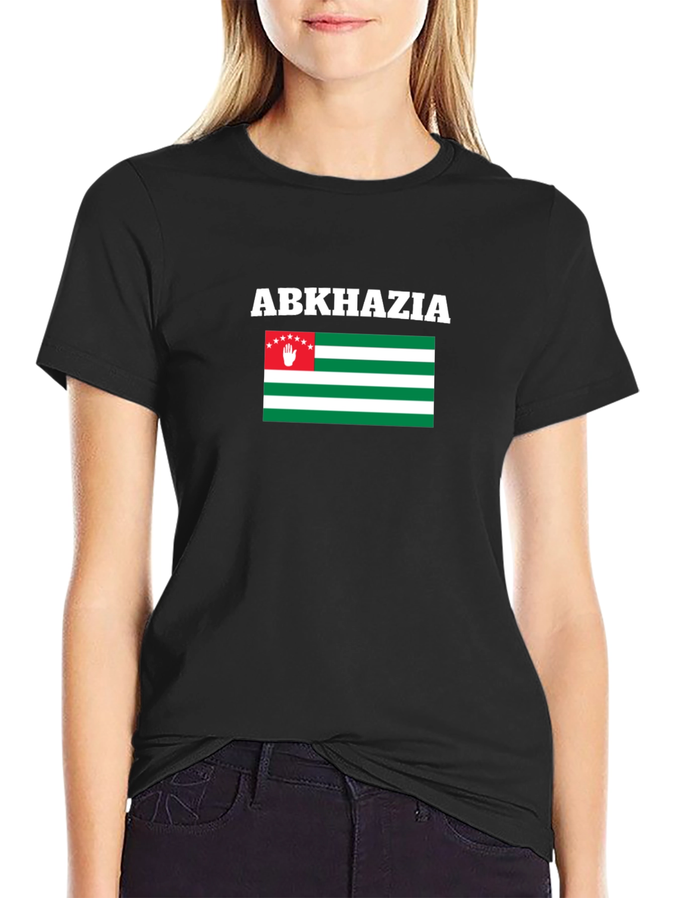Abkhazia Flag T-Shirt - Black Cotton Tee