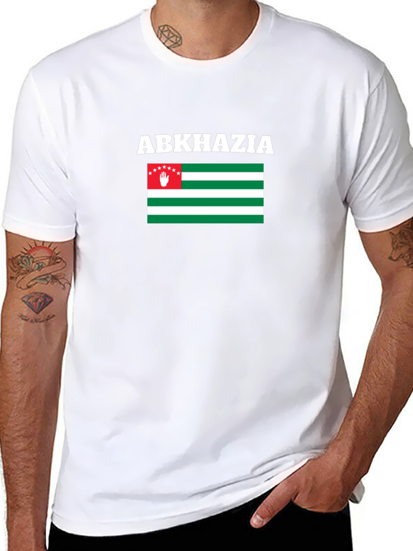 Abkhazia Flag T-Shirt - Black Cotton Tee