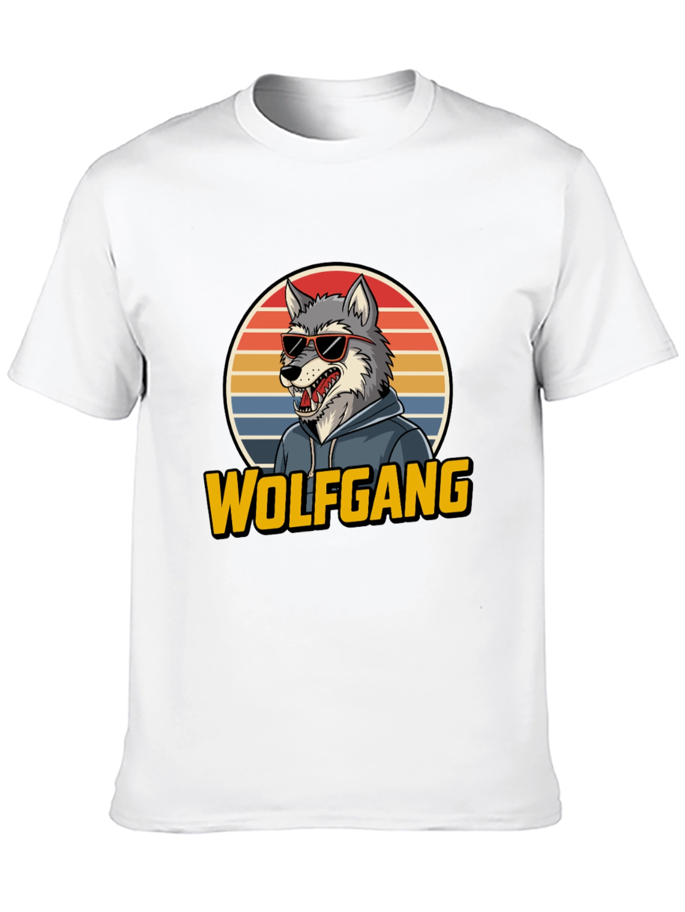 Wolfgang T-Shirt - Cool Wolf Design Retro Style Tee
