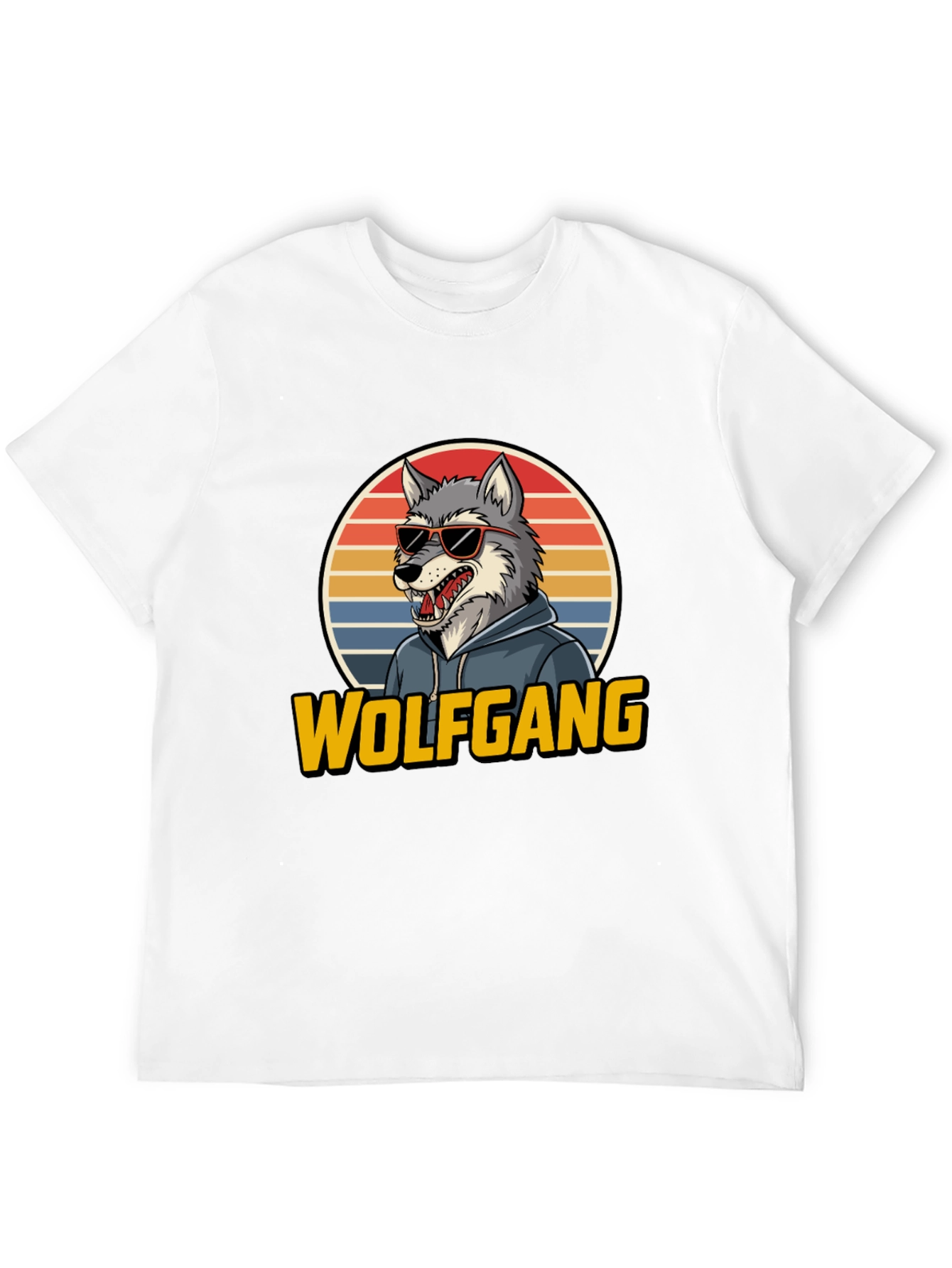 Wolfgang T-Shirt - Cool Wolf Design Retro Style Tee