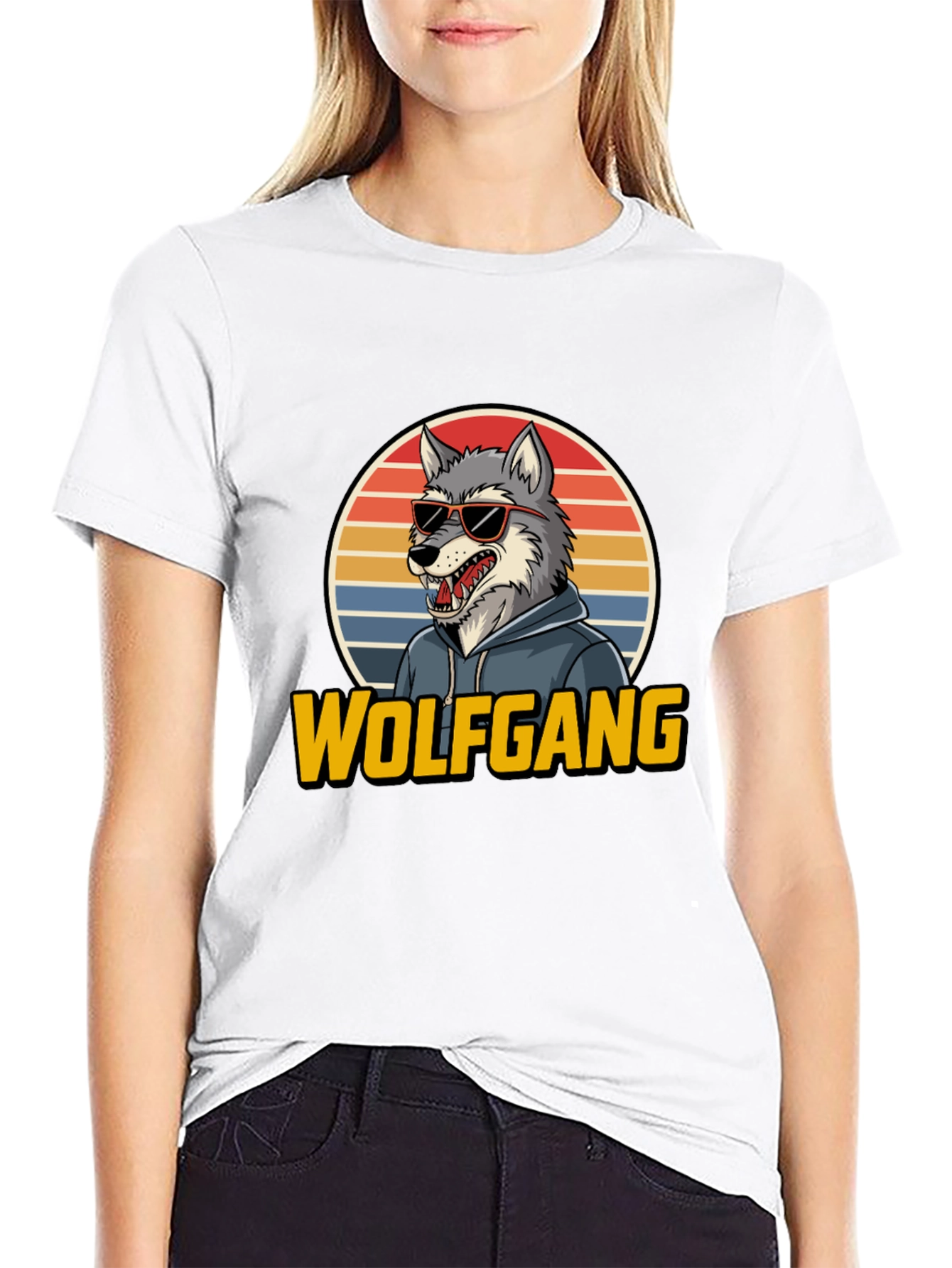 Wolfgang T-Shirt - Cool Wolf Design Retro Style Tee