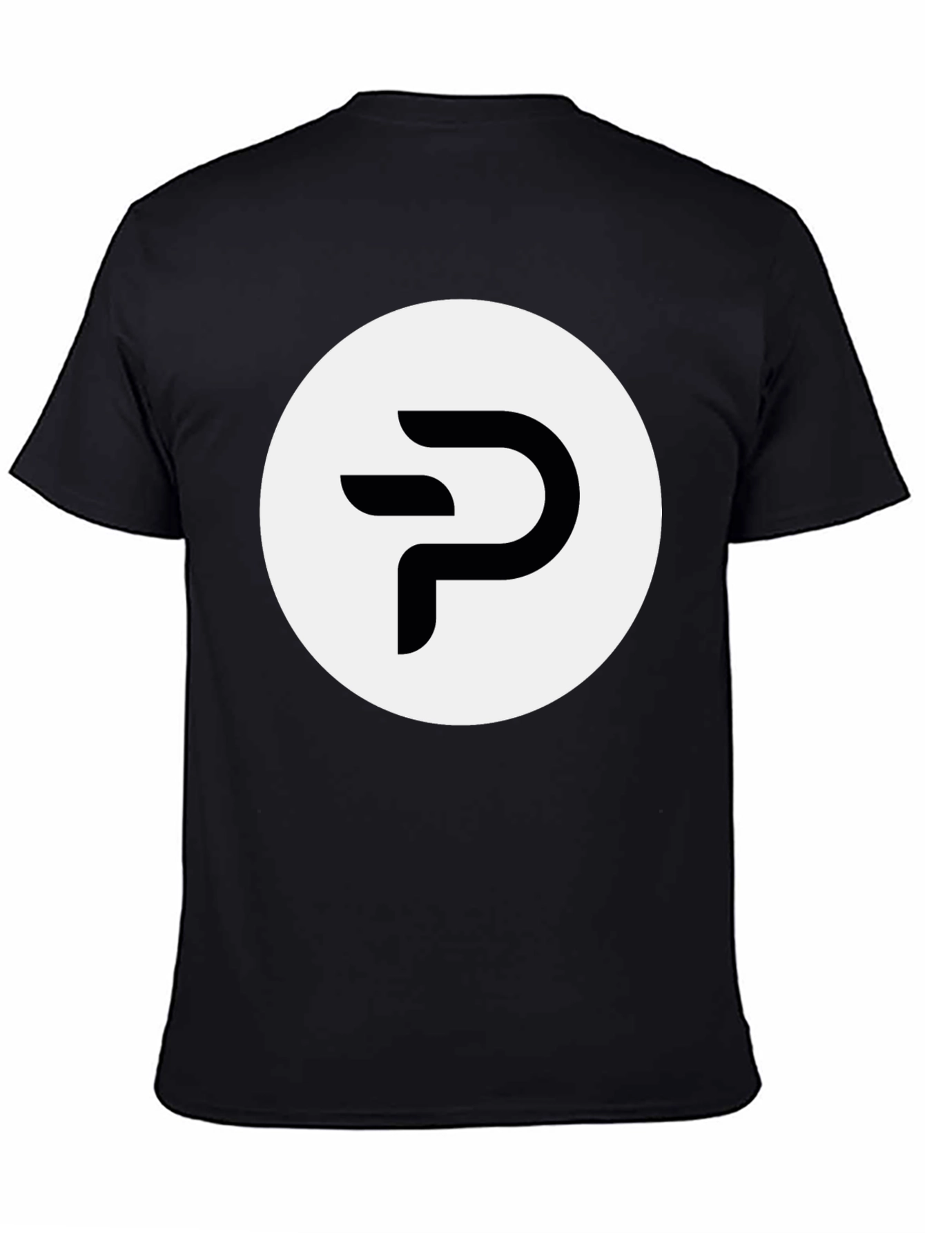 Modern Black Tee with Abstract P Logo