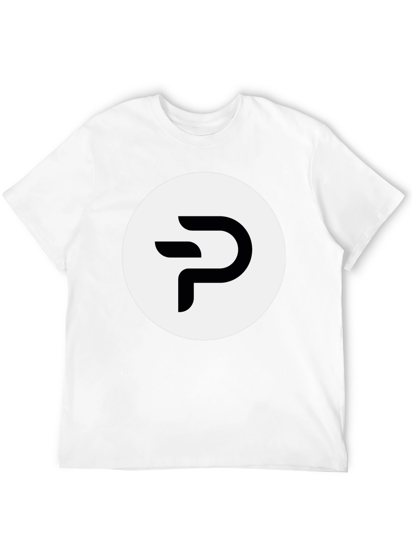 Modern Black Tee with Abstract P Logo