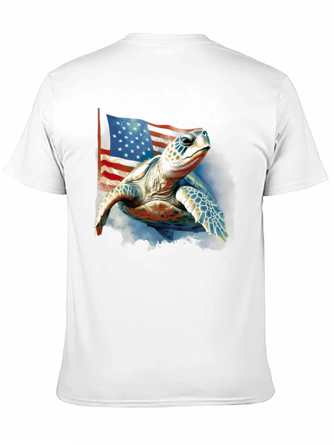 Patriotic Turtle USA Flag Graphic T-Shirt
