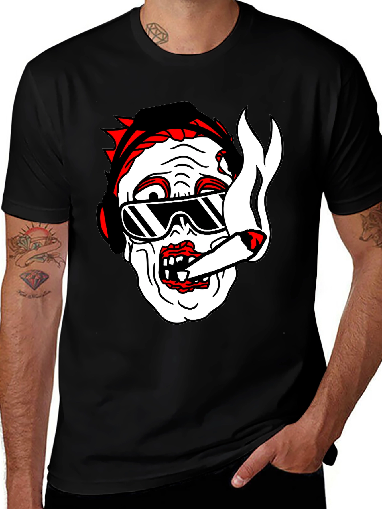 Cool Zombie Graphic T-Shirt - Black Cotton Tee