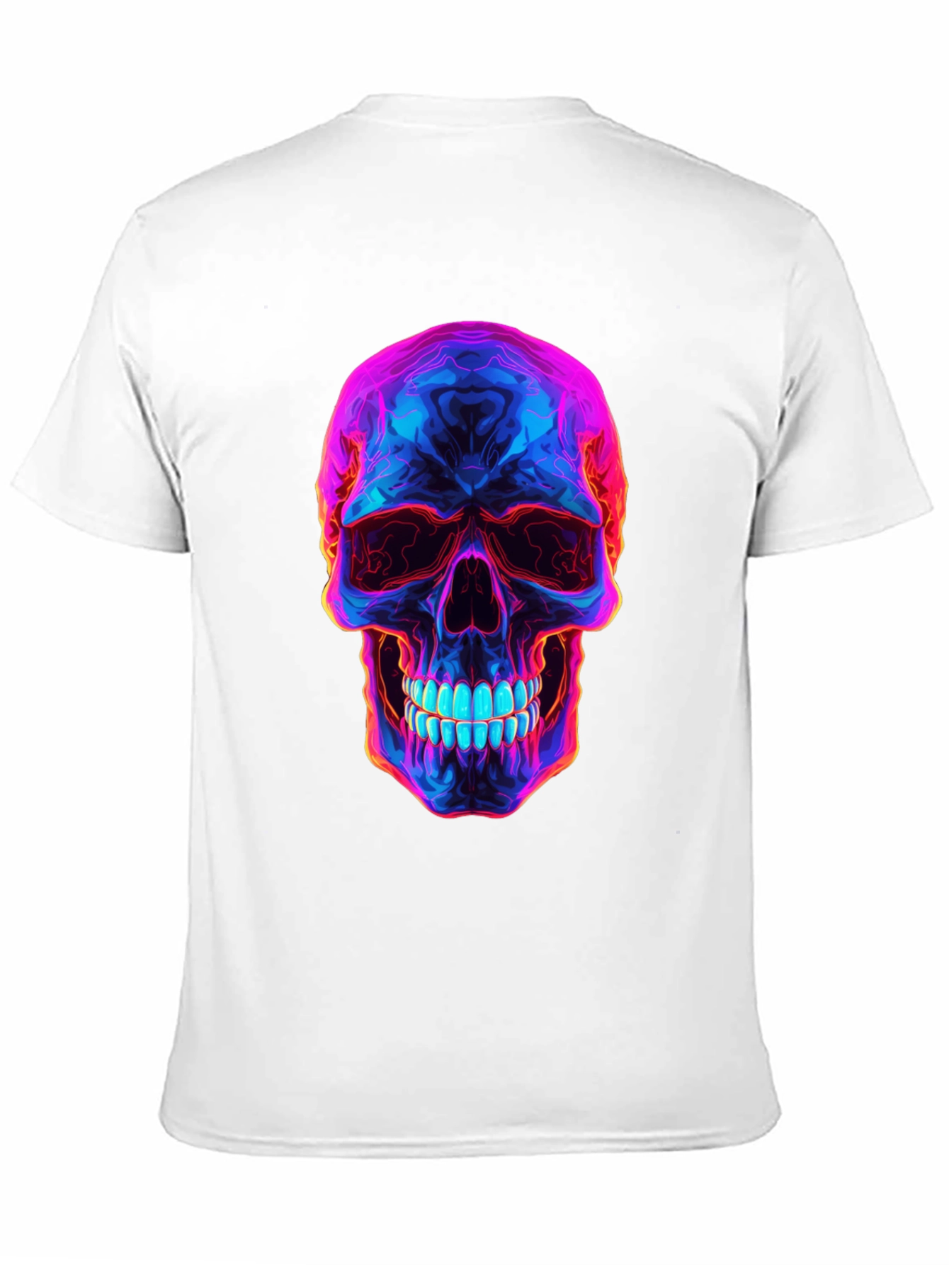 Neon Skull Graphic T-Shirt - Dark Style