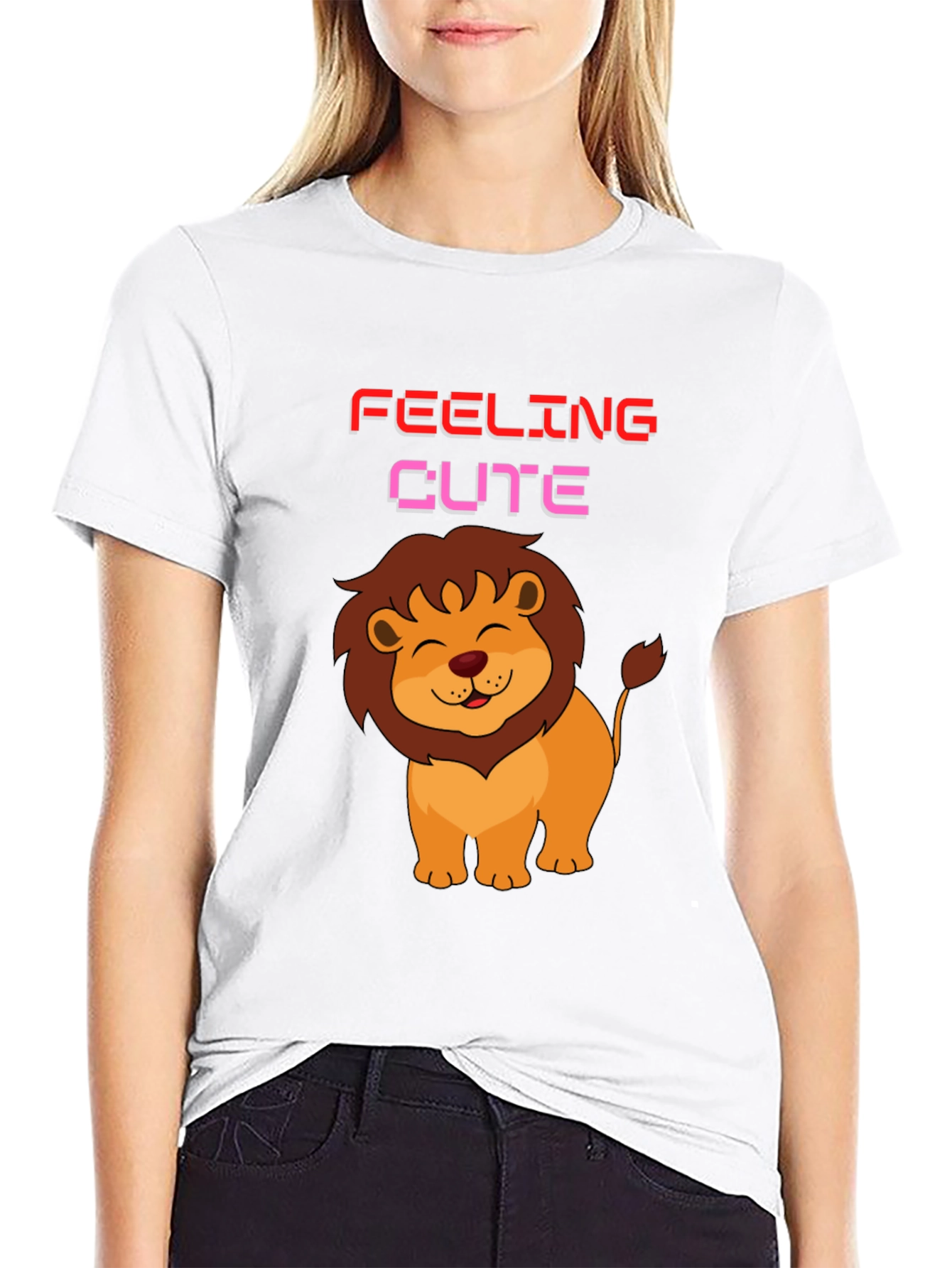 Feeling Cute Lion Graphic T-Shirt