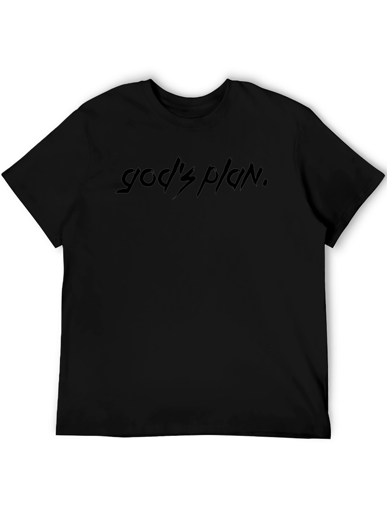 Gods Plan Graphic Print Black T-Shirt