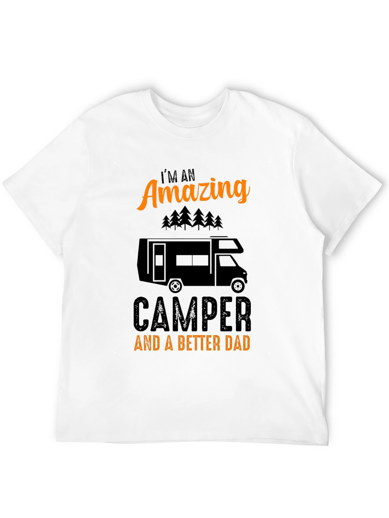 Amazing Camper Dad Graphic Tee - Black Cotton T-Shirt