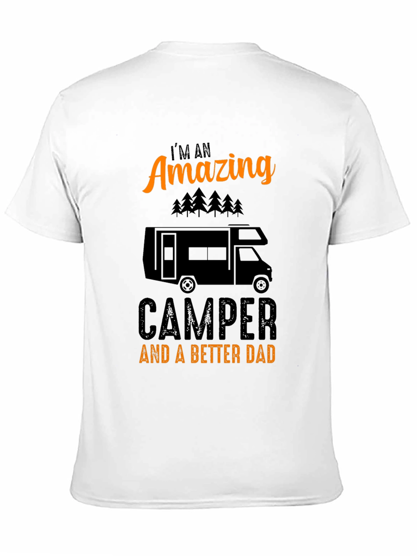 Amazing Camper Dad Graphic Tee - Black Cotton T-Shirt