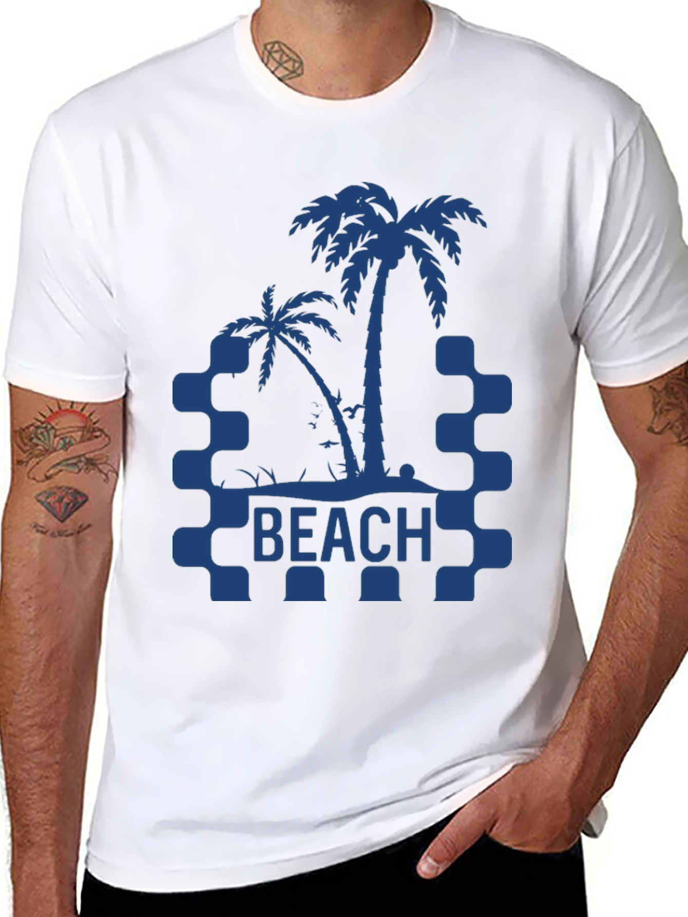 Beach Palm Tree Graphic T-Shirt - Summer Vibes