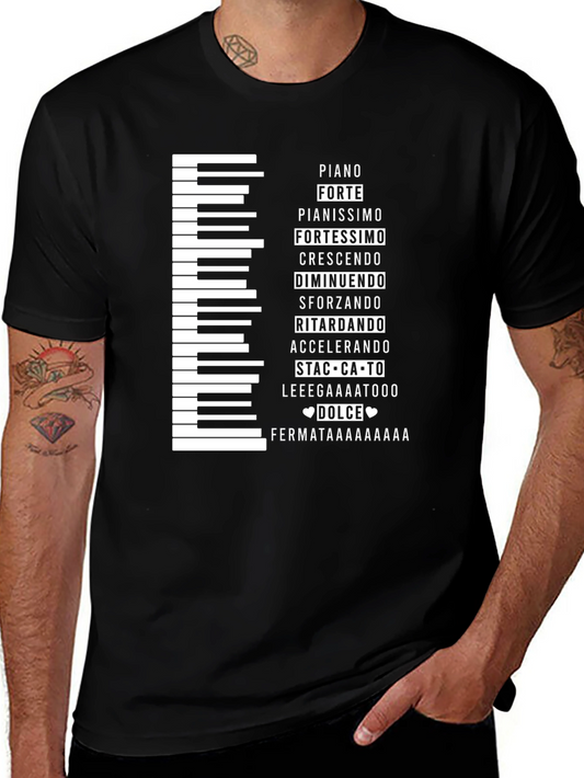 Musical Expression T-Shirt - Piano Keys & Italian Terms