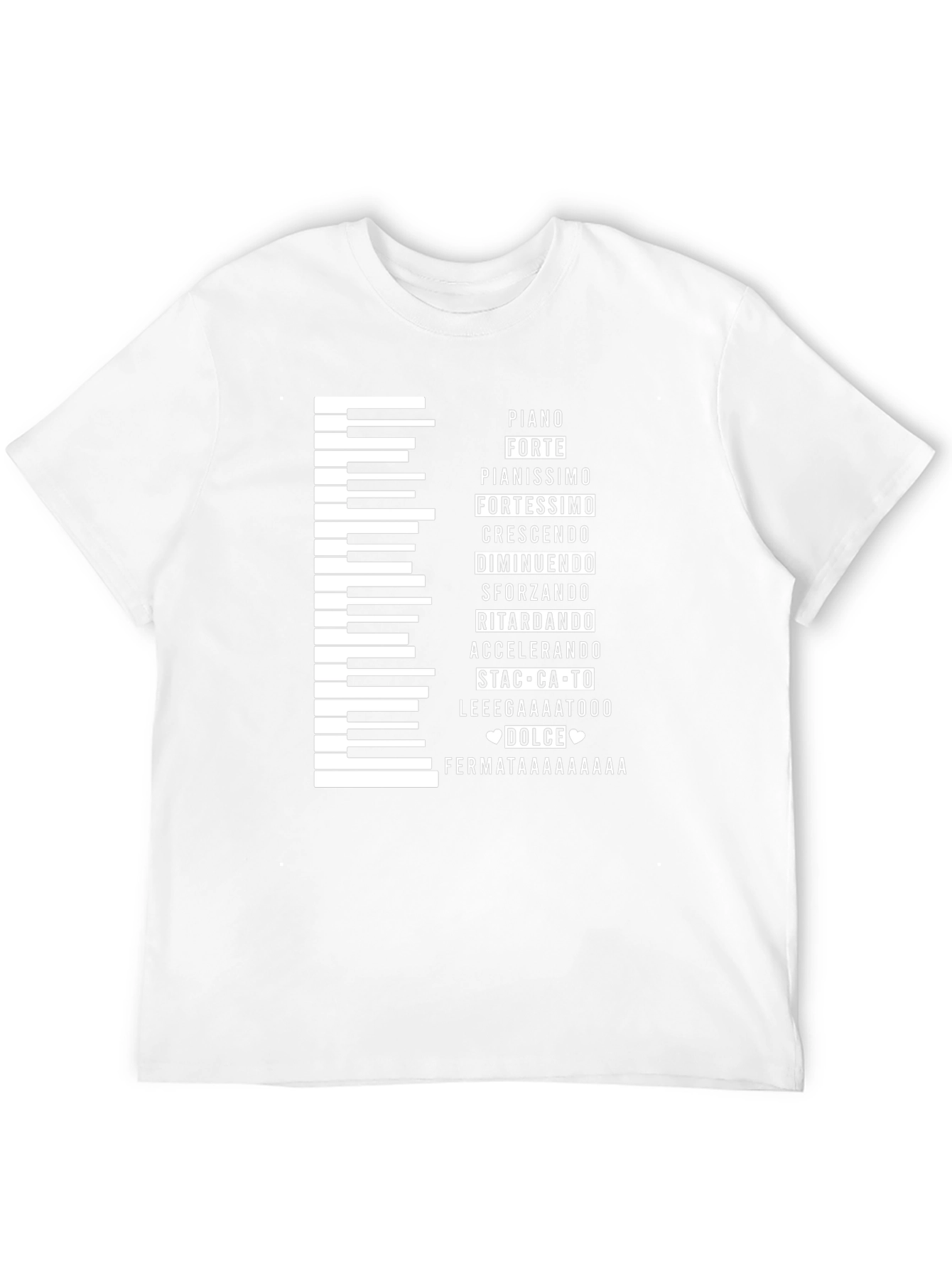 Musical Expression T-Shirt - Piano Keys & Italian Terms