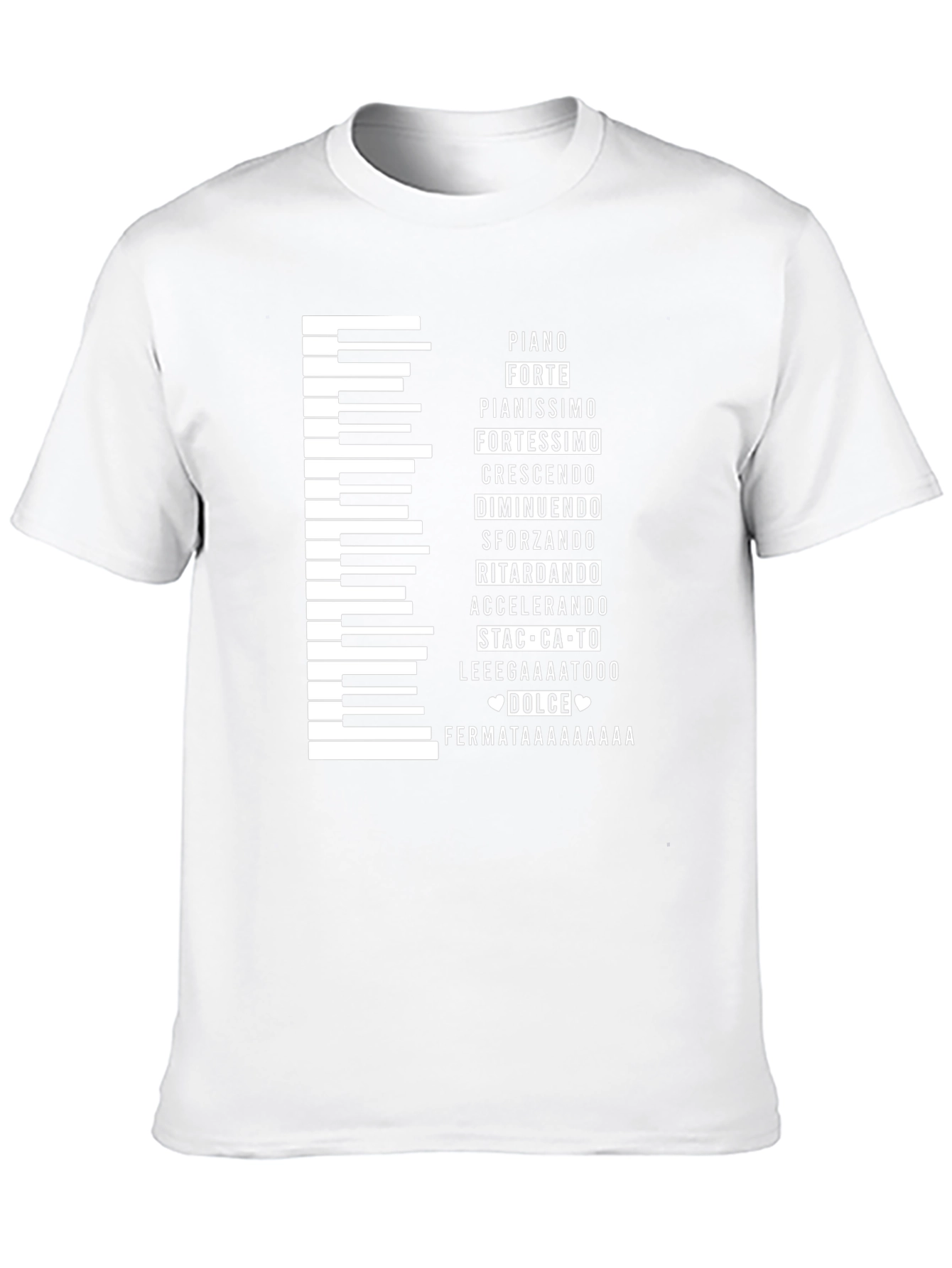 Musical Expression T-Shirt - Piano Keys & Italian Terms