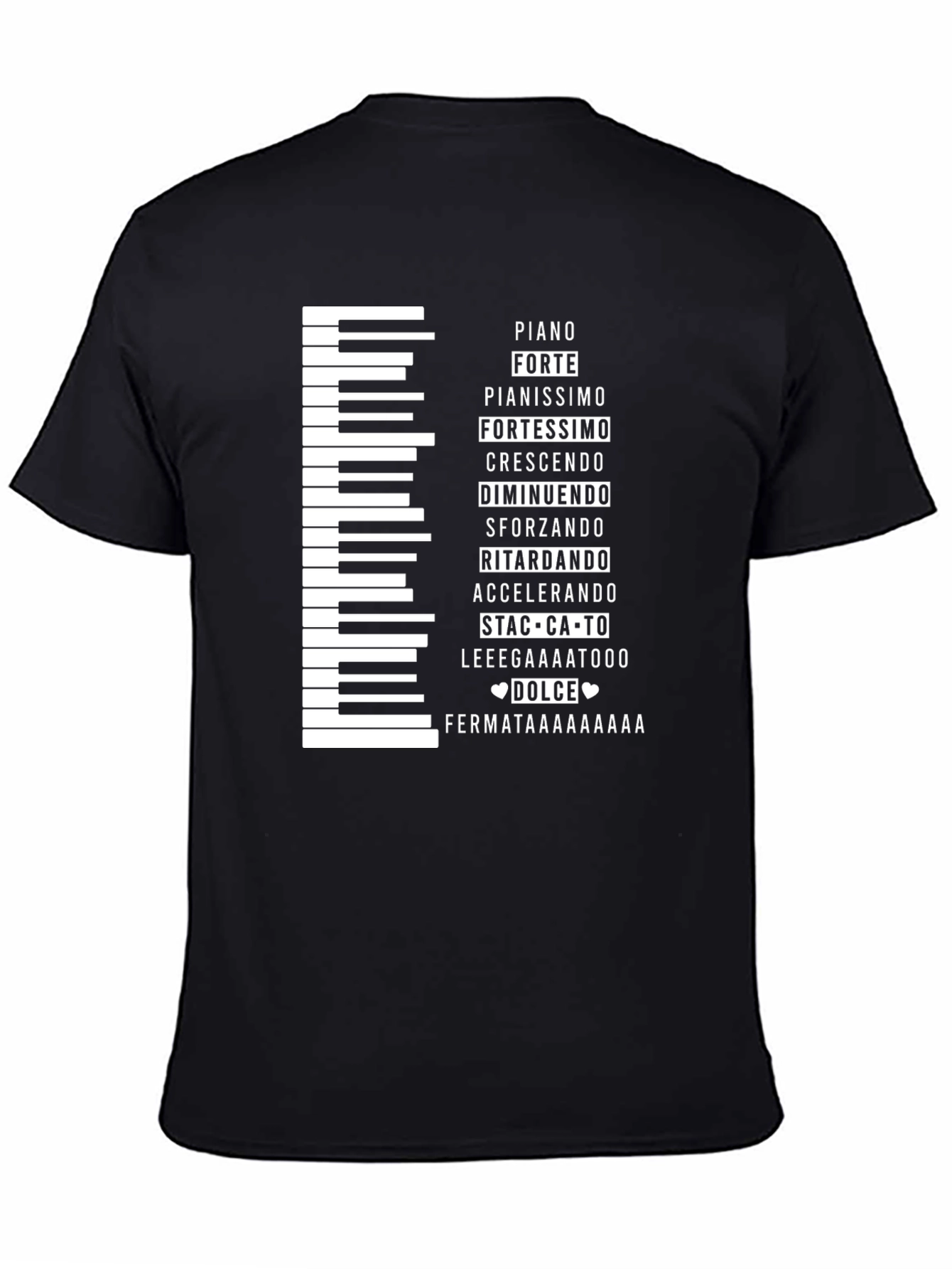 Musical Expression T-Shirt - Piano Keys & Italian Terms