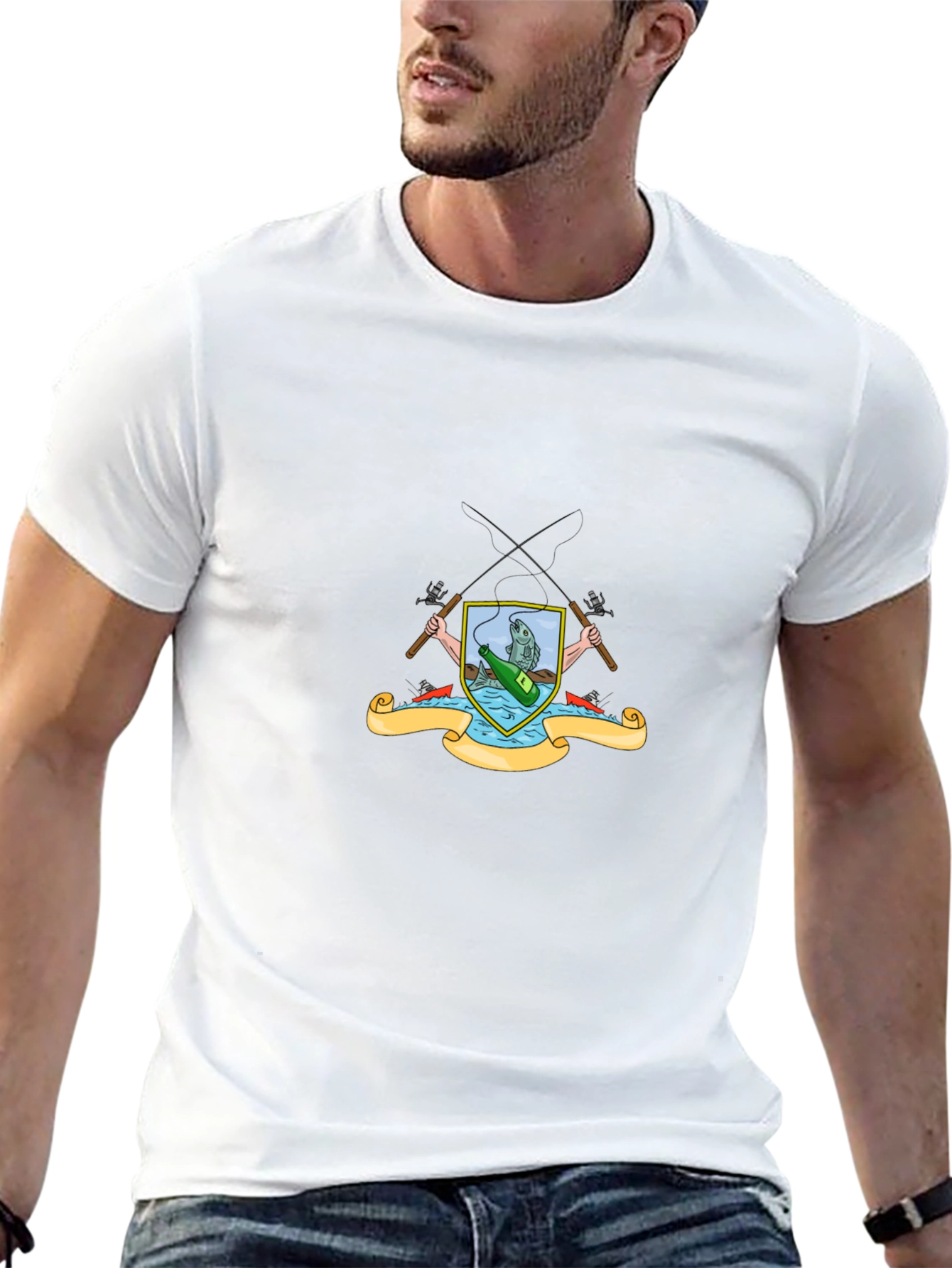 Fishing Crest Graphic T-Shirt - Angler Style