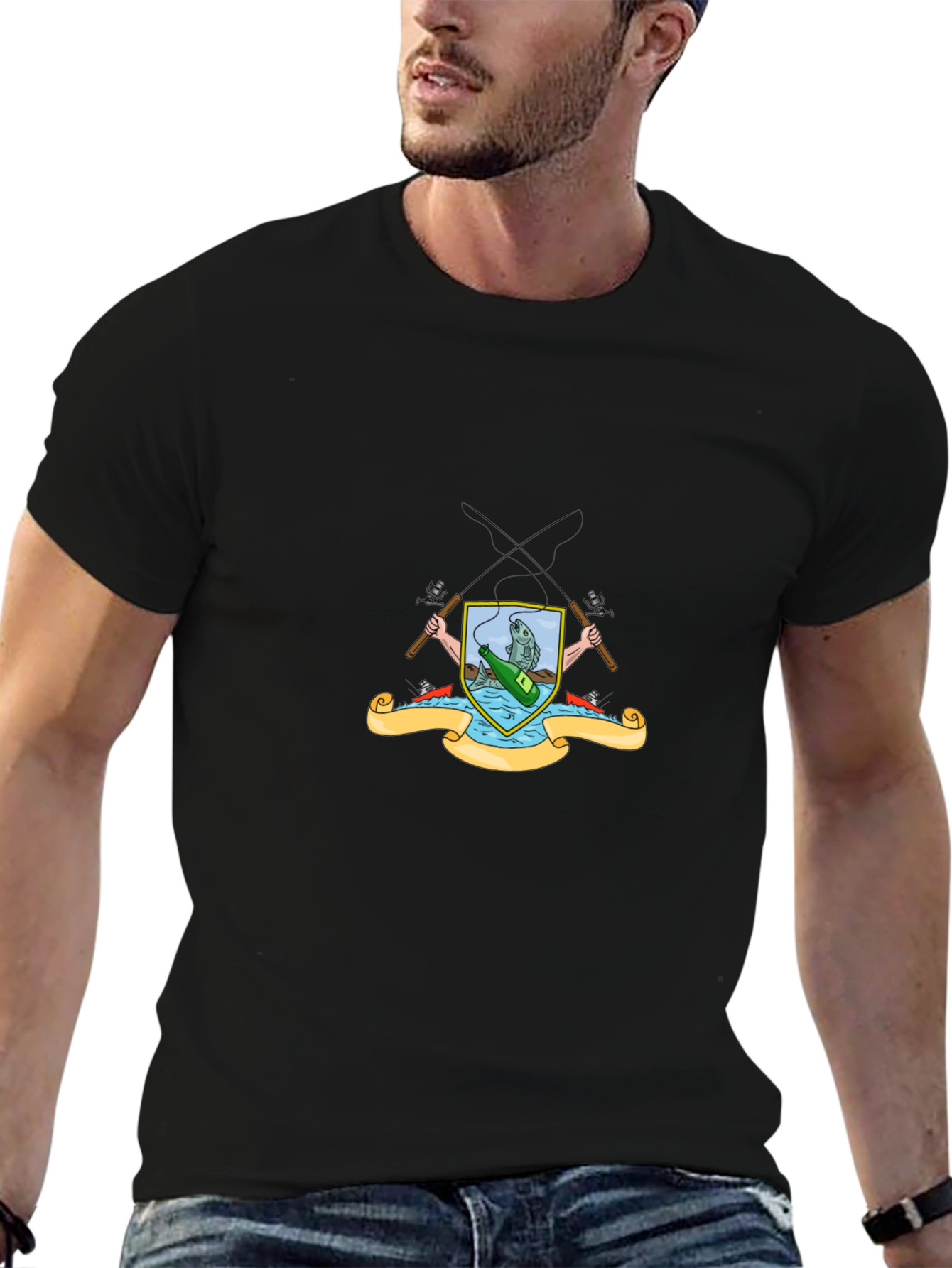 Fishing Crest Graphic T-Shirt - Angler Style