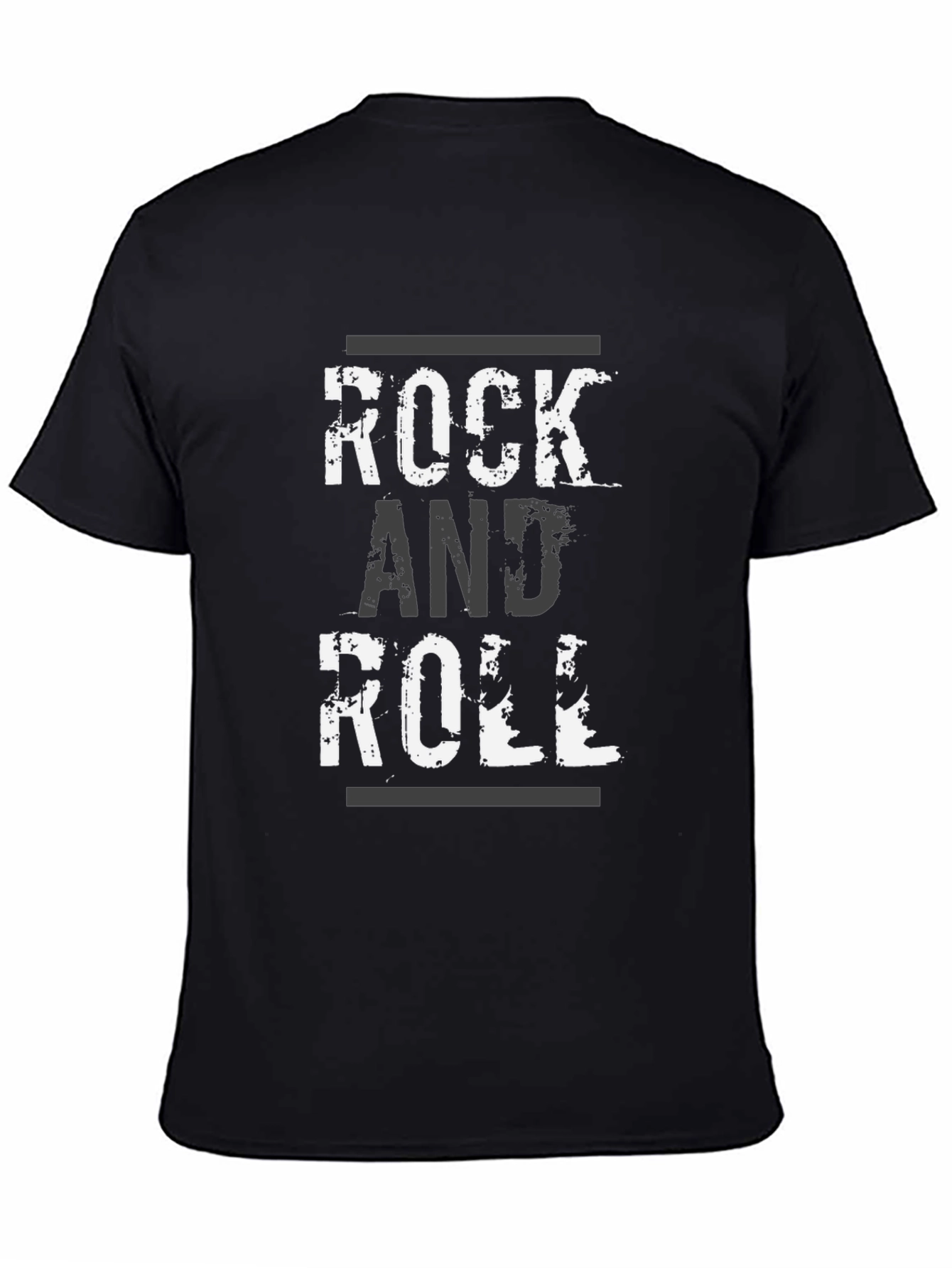 Rock and Roll Graphic Print Black T-Shirt